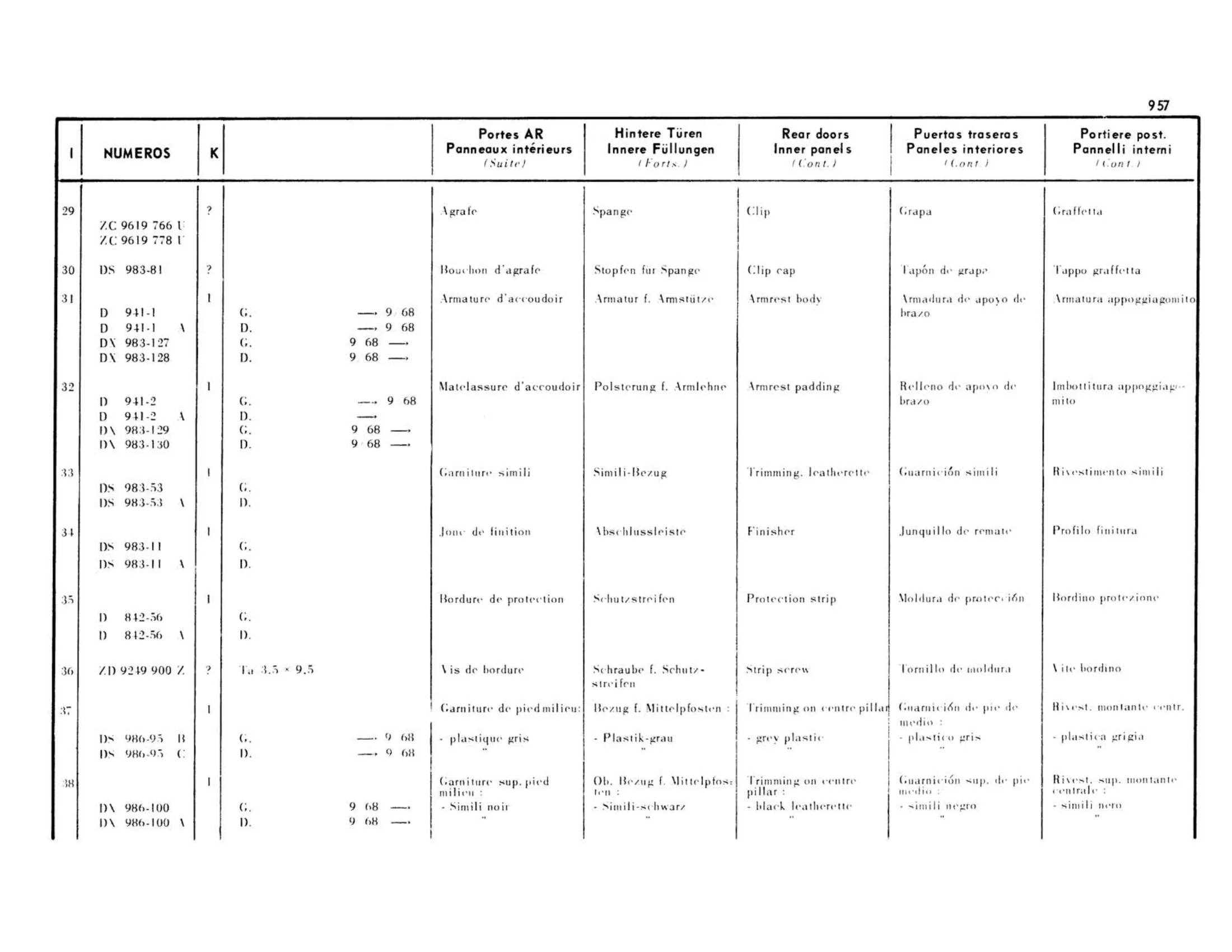 DT, DX, DJ, page 458 of 503 — 598 Parts Catalogue — Volume II