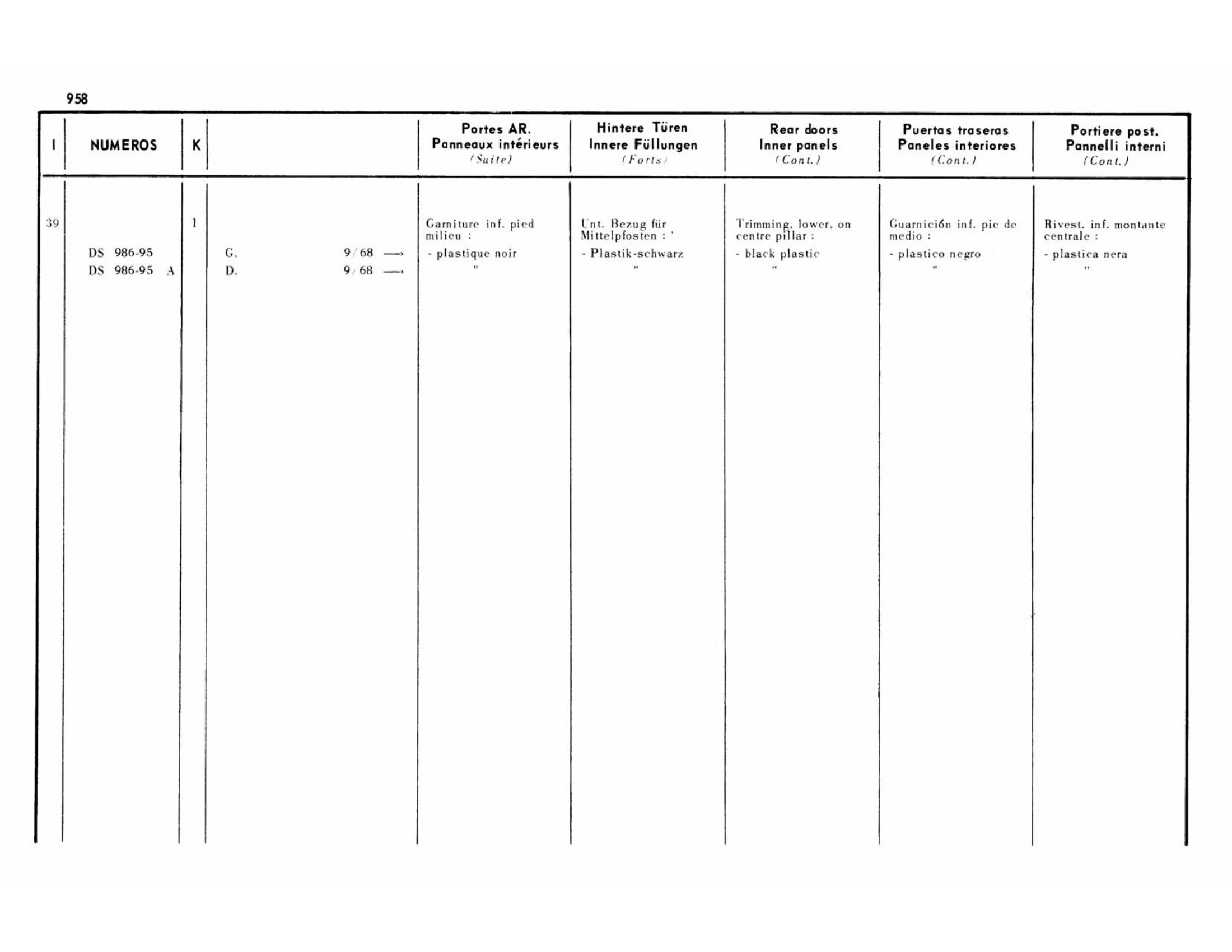 DT, DX, DJ, page 459 of 503 — 598 Parts Catalogue — Volume II