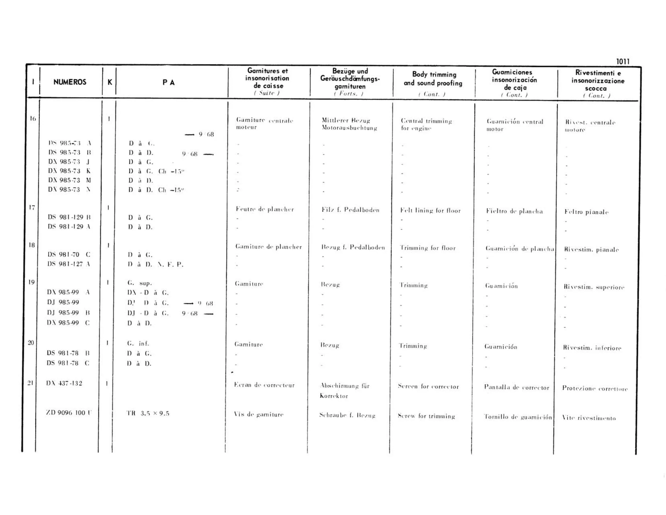 Berline Pallas, page 491 of 503 — 598 Parts Catalogue — Volume II