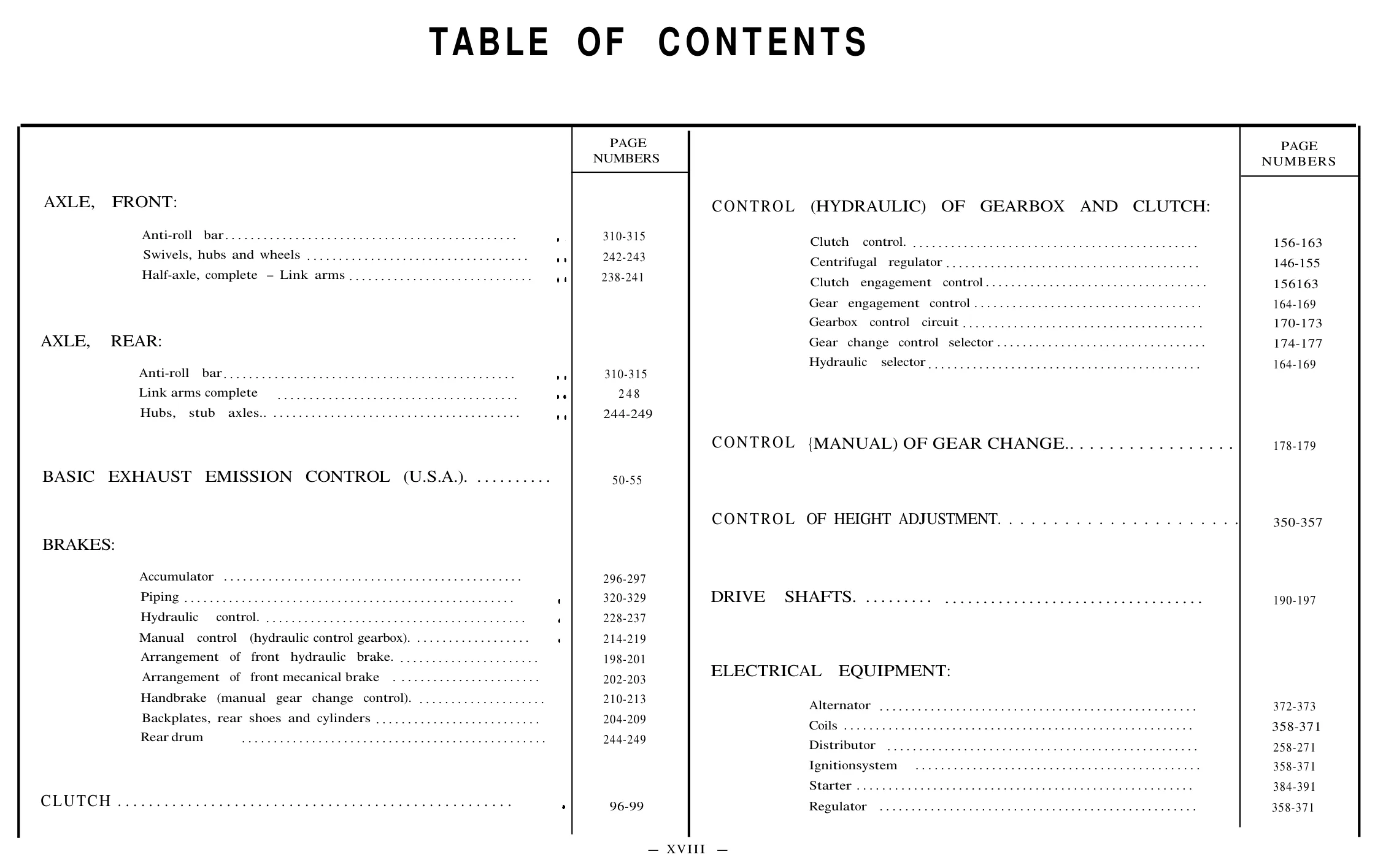 Contents, page 6 of 698 — 604 Parts Catalogue — Volume I
