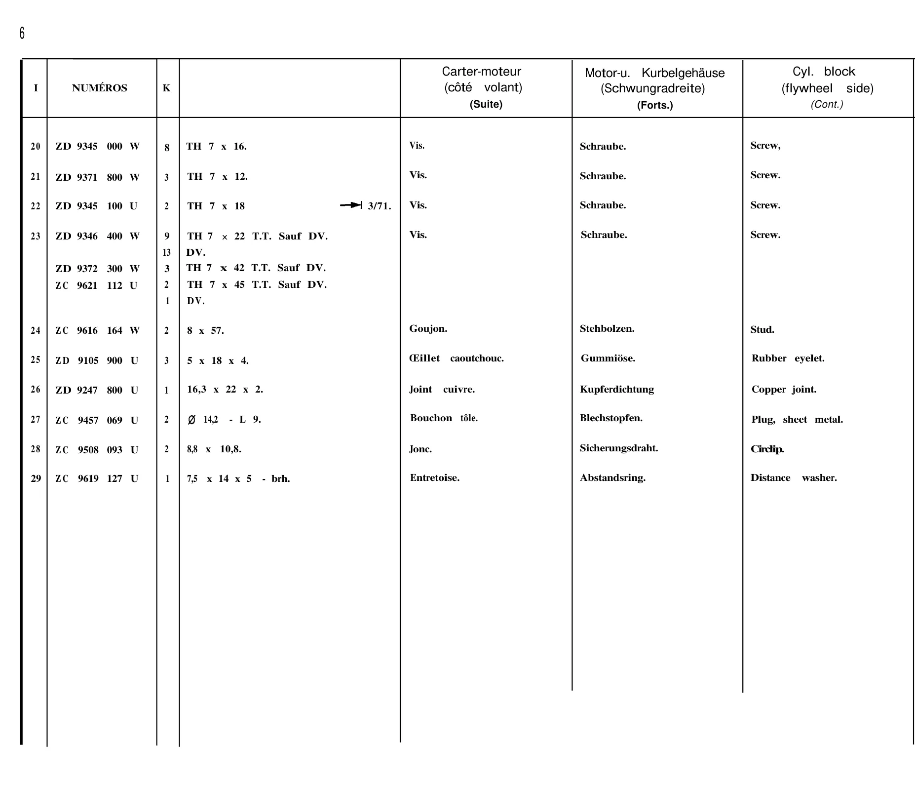 Engine, page 27 of 698 — 604 Parts Catalogue — Volume I