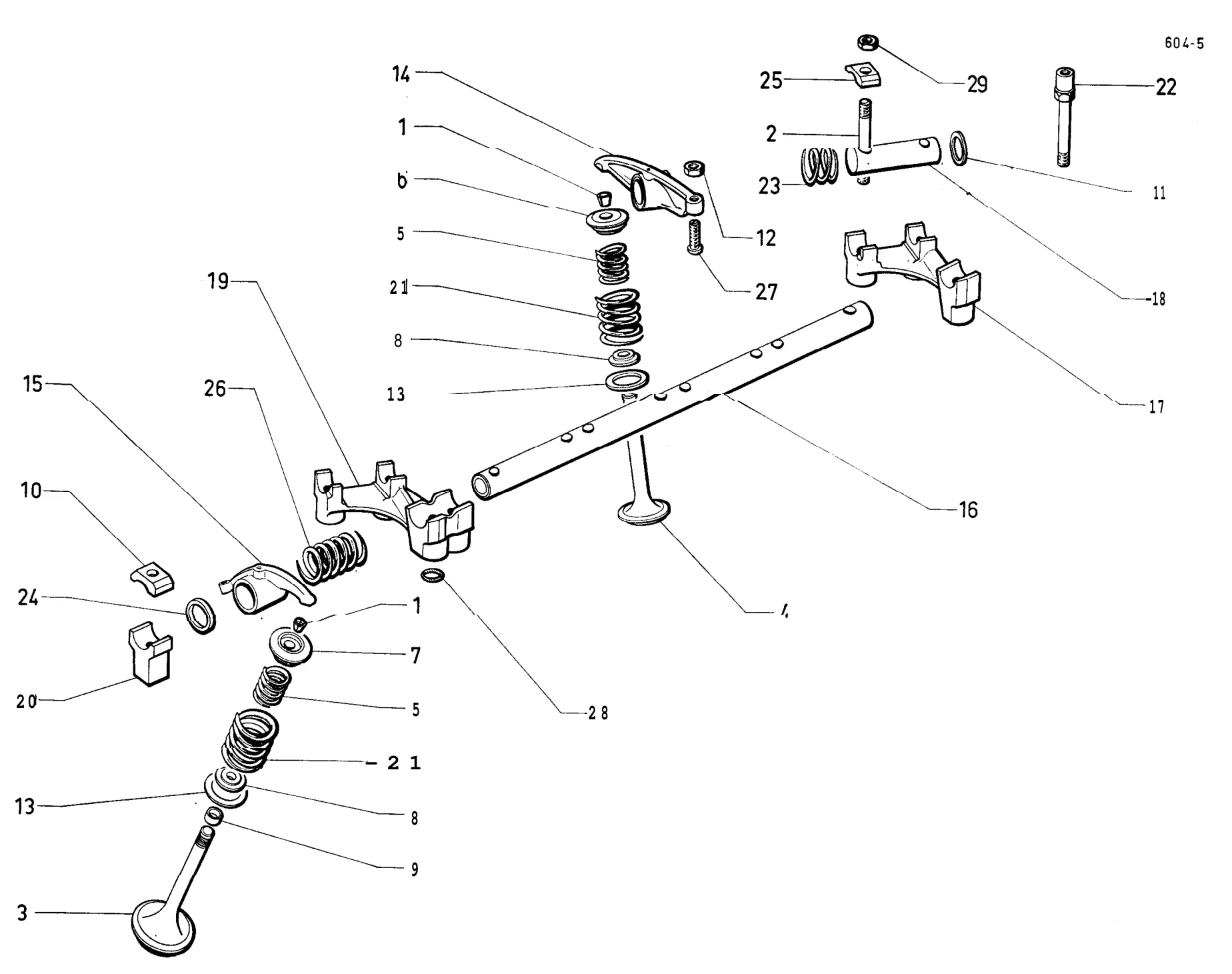 Valves, rockers, page 33 of 698 — 604 Parts Catalogue — Volume I