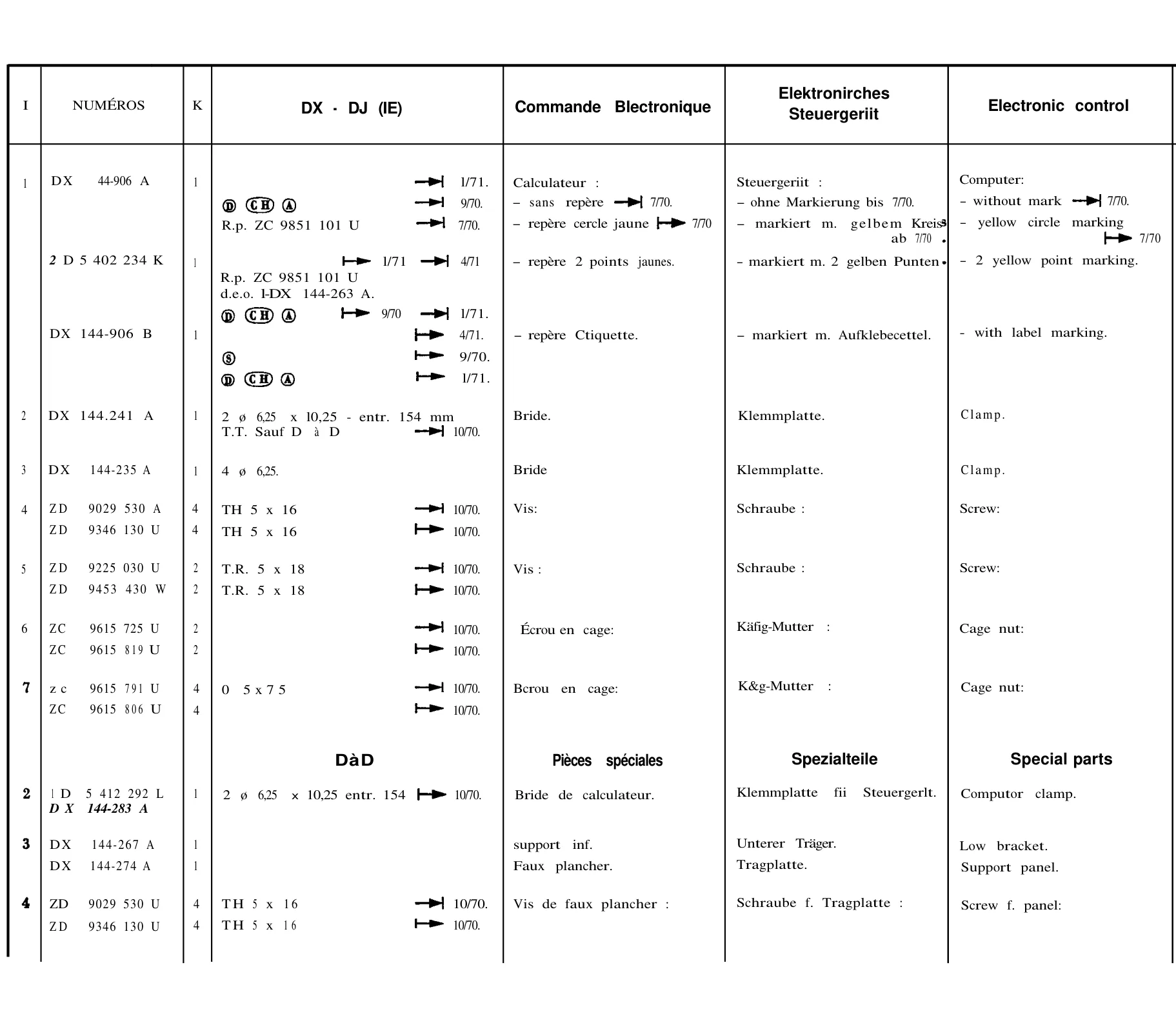 Electronic control unit, page 39 of 698 — 604 Parts Catalogue — Volume I