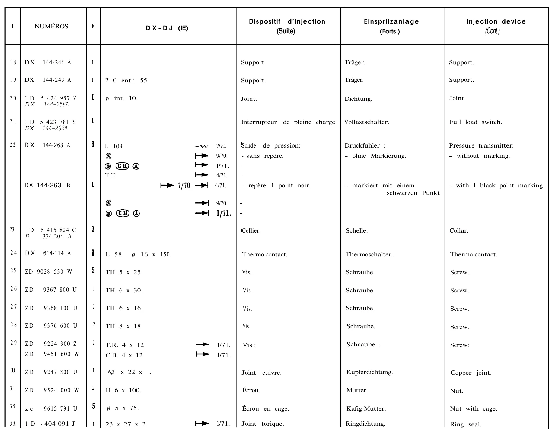 Injection system, page 42 of 698 — 604 Parts Catalogue — Volume I