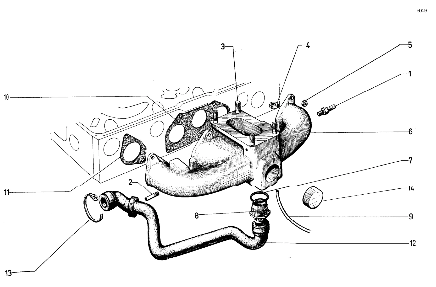 Inlet manifold, page 43 of 698 — 604 Parts Catalogue — Volume I