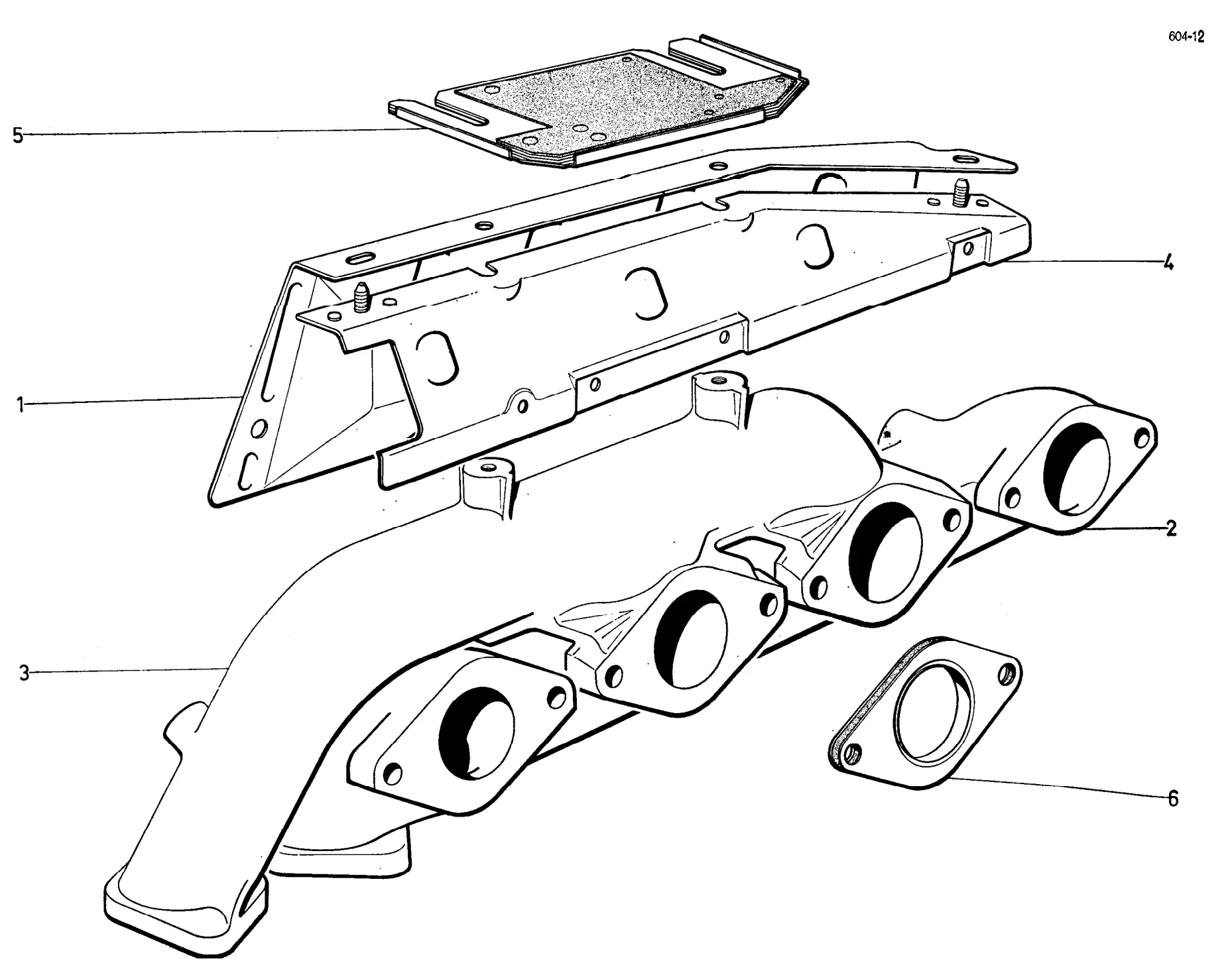Exhaust manifold, page 52 of 698 — 604 Parts Catalogue — Volume I