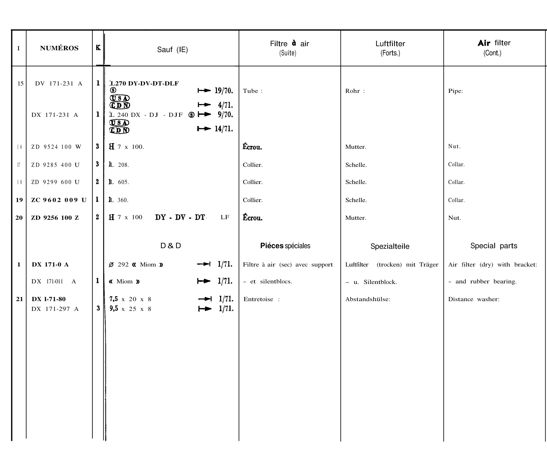 Air filter, page 57 of 698 — 604 Parts Catalogue — Volume I