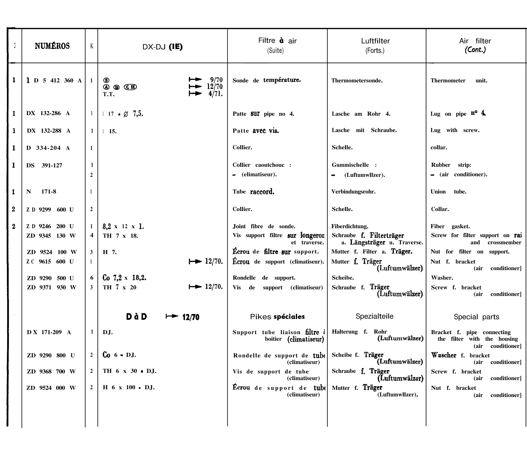 Air filter, page 60 of 698 — 604 Parts Catalogue — Volume I