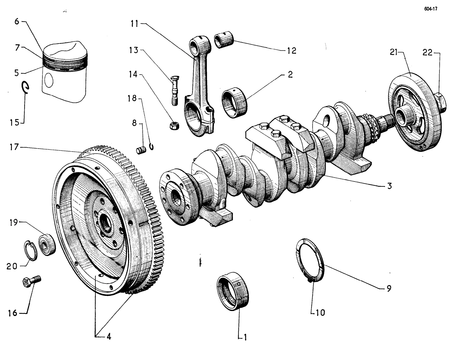 Crankshaft, Pistons, page 66 of 698 — 604 Parts Catalogue — Volume I