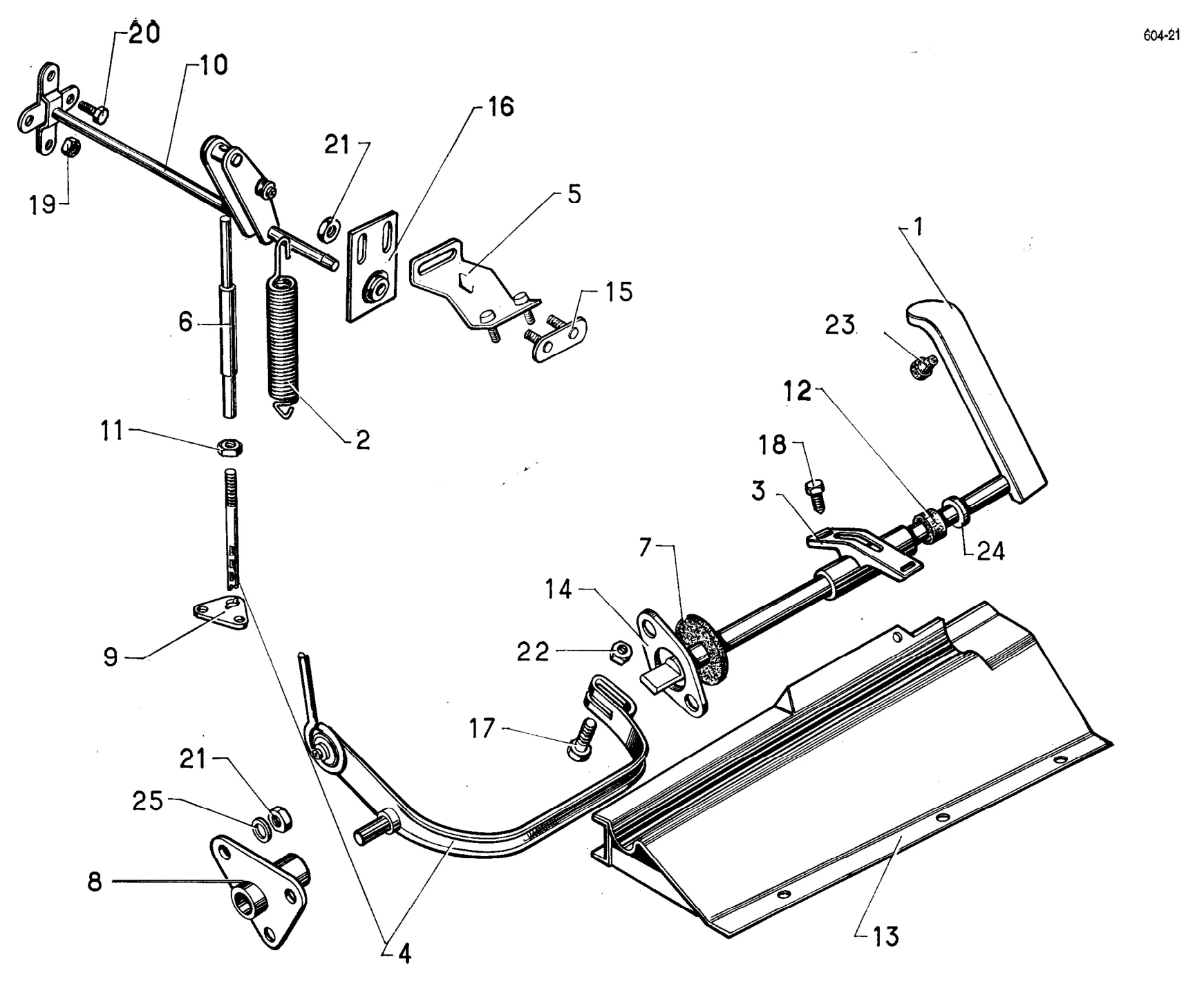 Accelerator control, page 80 of 698 — 604 Parts Catalogue — Volume I