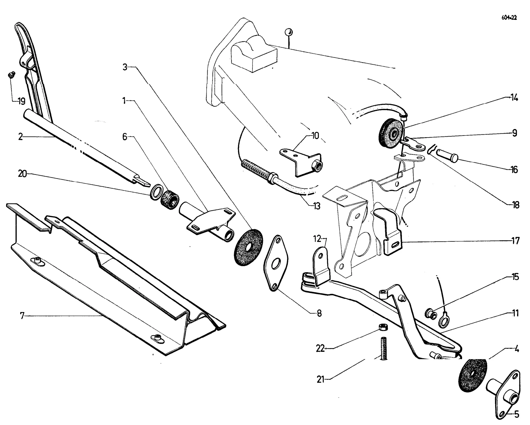 Accelerator control, page 83 of 698 — 604 Parts Catalogue — Volume I