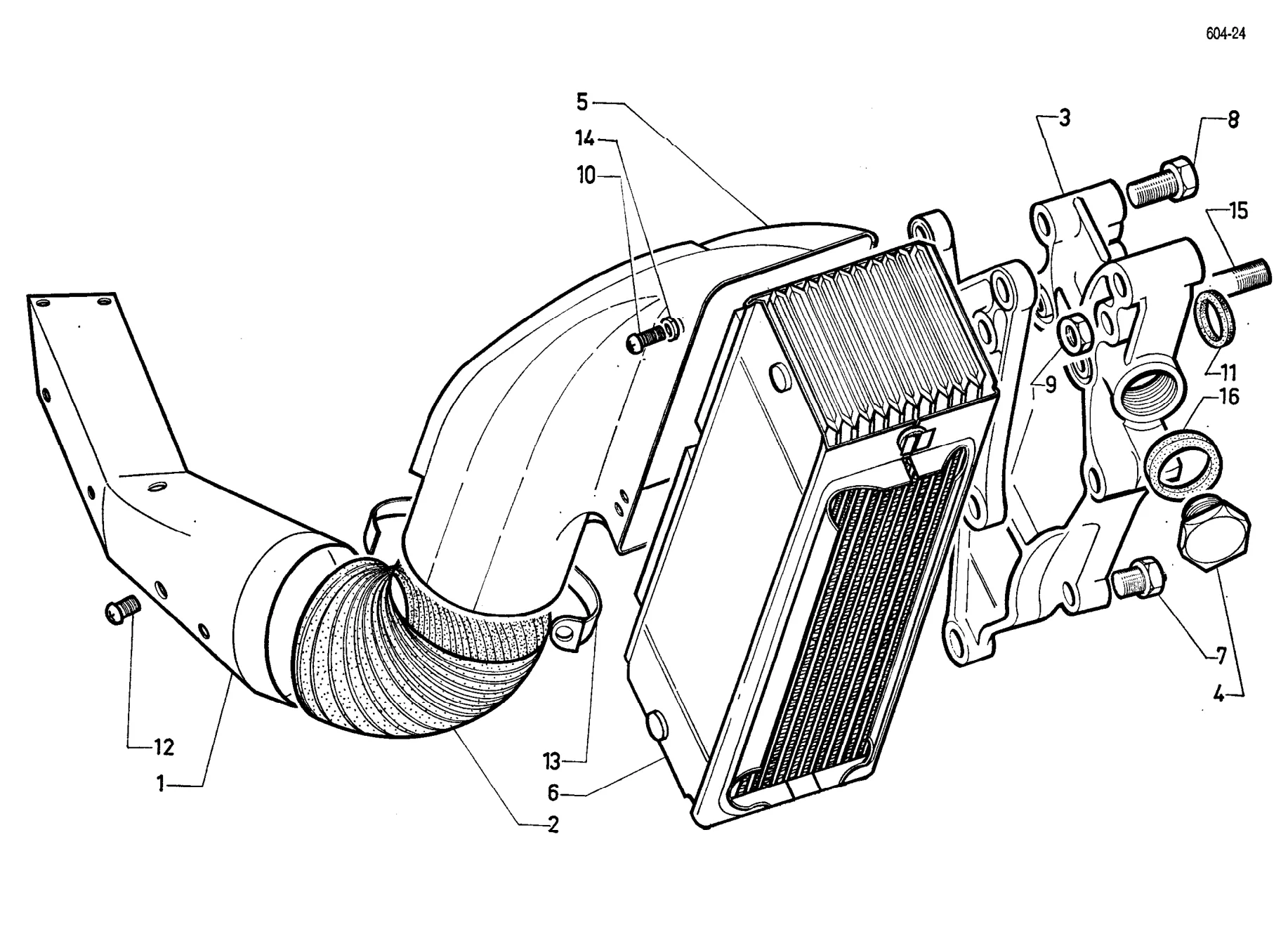 Oil cooler, page 89 of 698 — 604 Parts Catalogue — Volume I