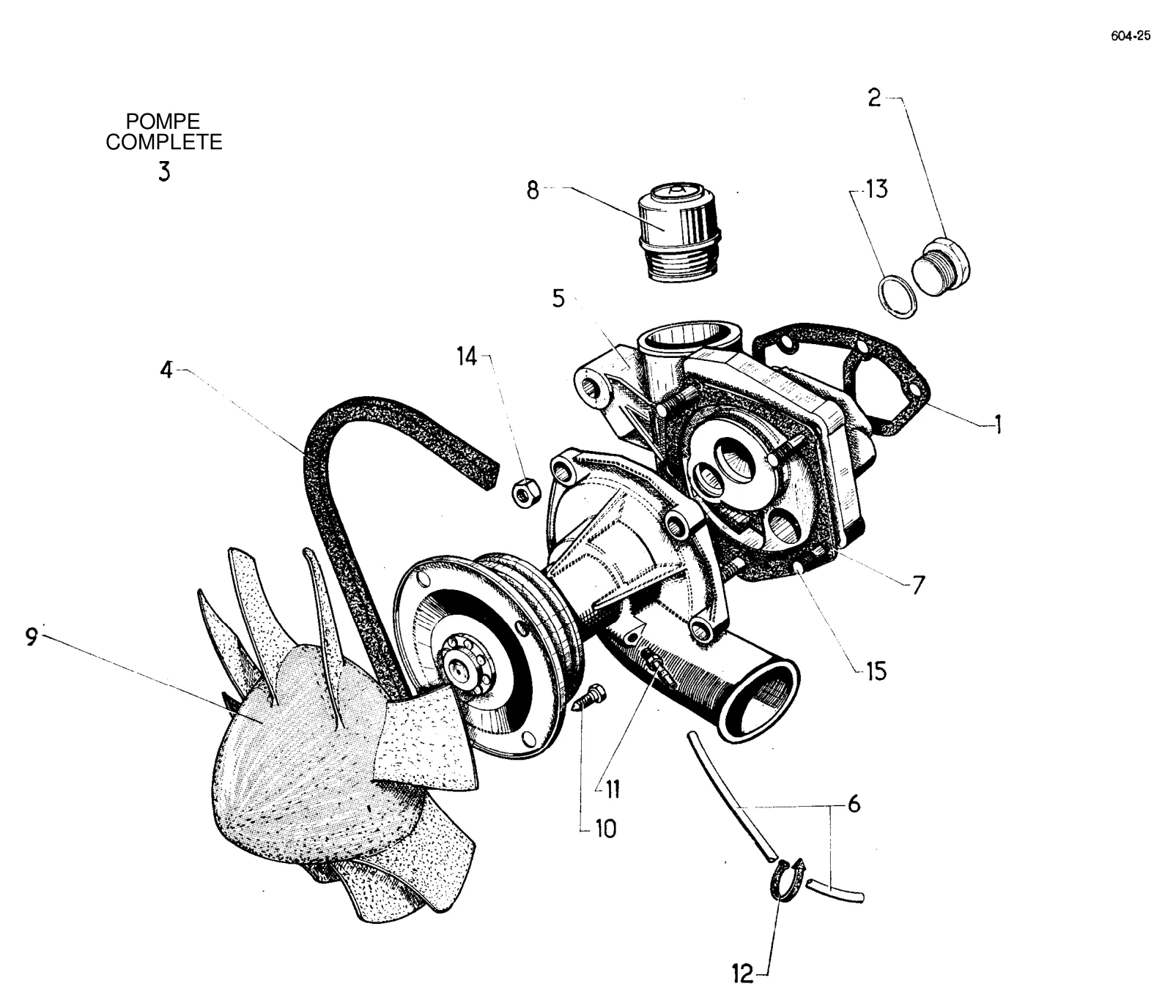 Water pump, page 91 of 698 — 604 Parts Catalogue — Volume I