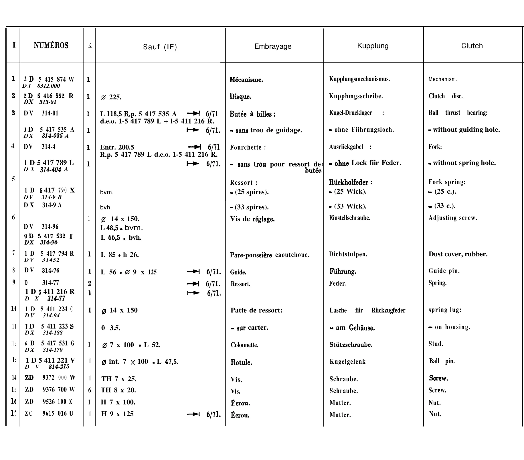 Clutch, page 96 of 698 — 604 Parts Catalogue — Volume I