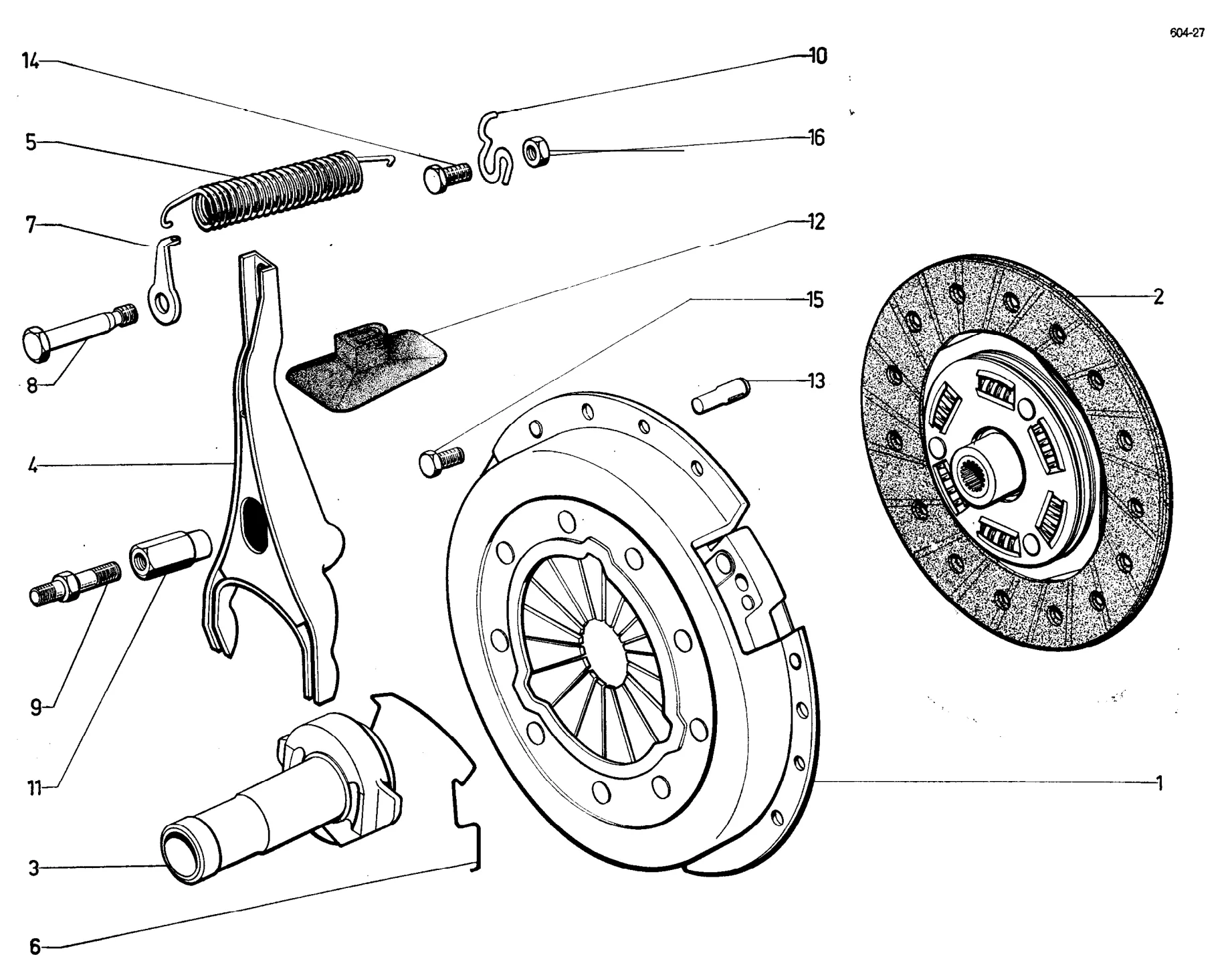 Clutch, page 97 of 698 — 604 Parts Catalogue — Volume I