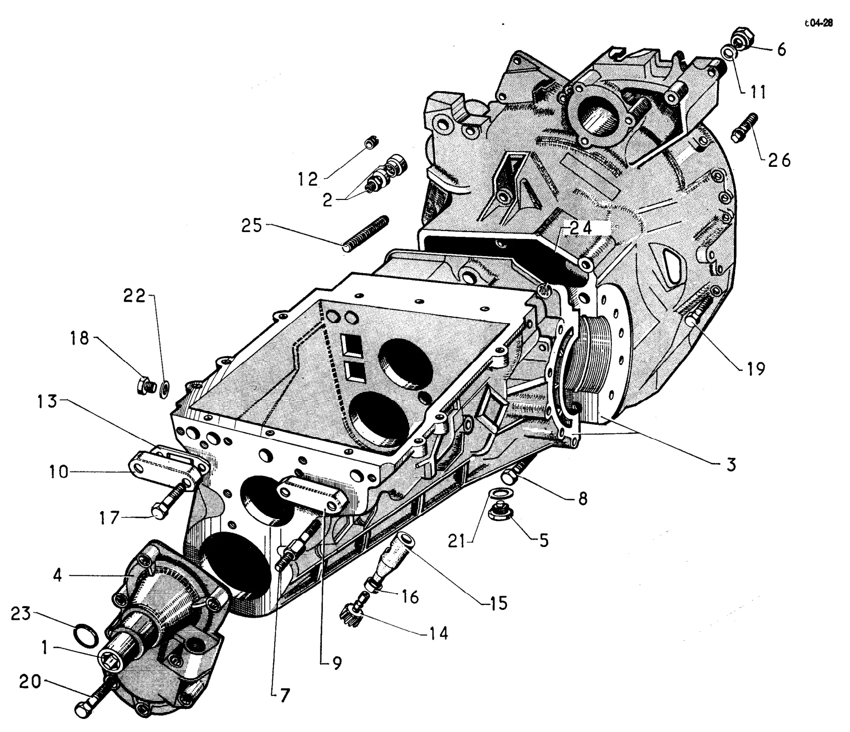 4-speed casing, page 102 of 698 — 604 Parts Catalogue — Volume I