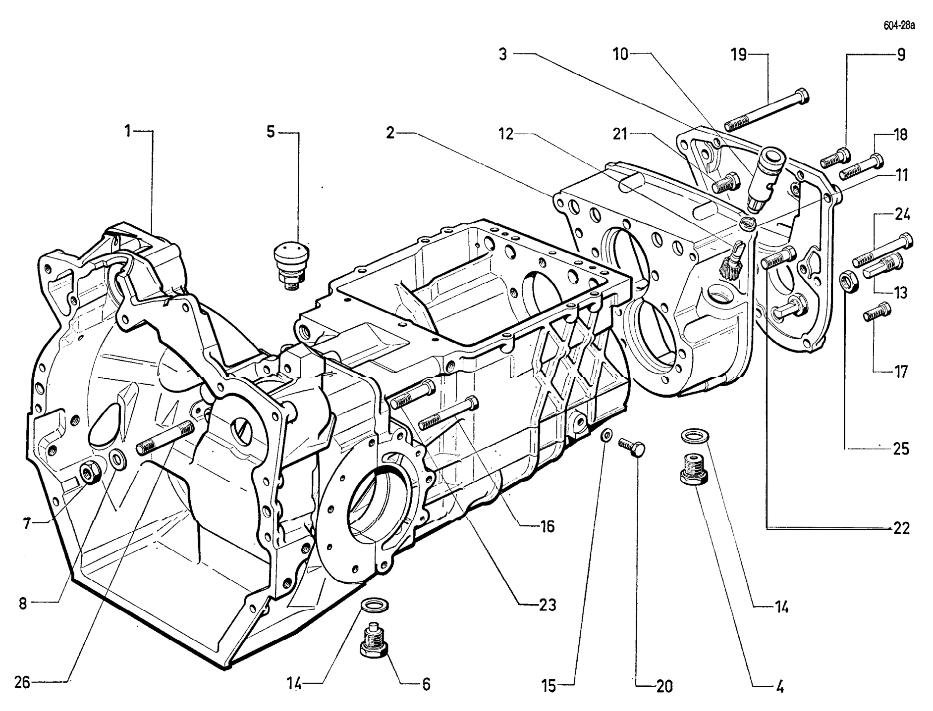 5-speed casing, page 106 of 698 — 604 Parts Catalogue — Volume I