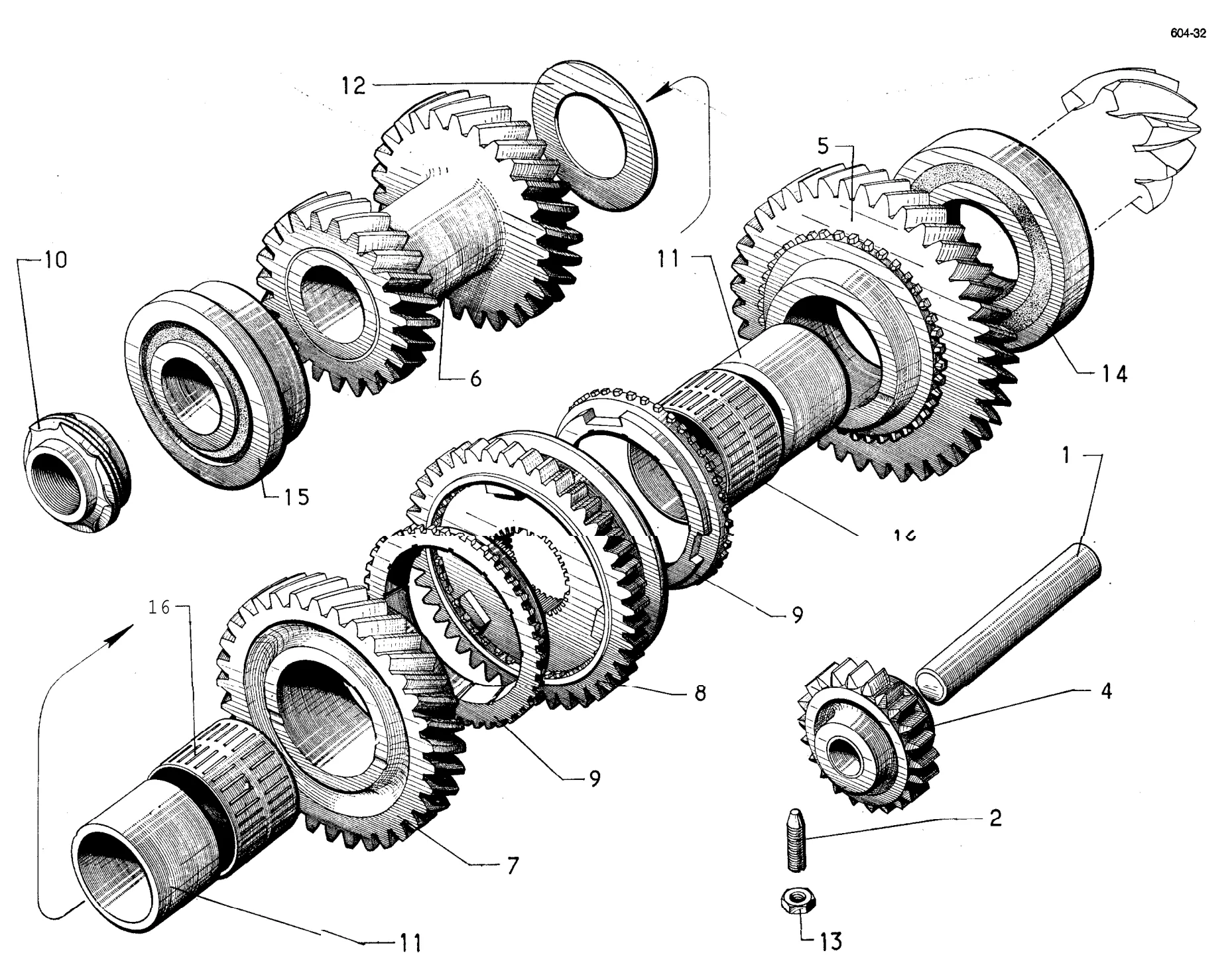 3rd and 4th gear Pinions, page 121 of 698 — 604 Parts Catalogue — Volume I