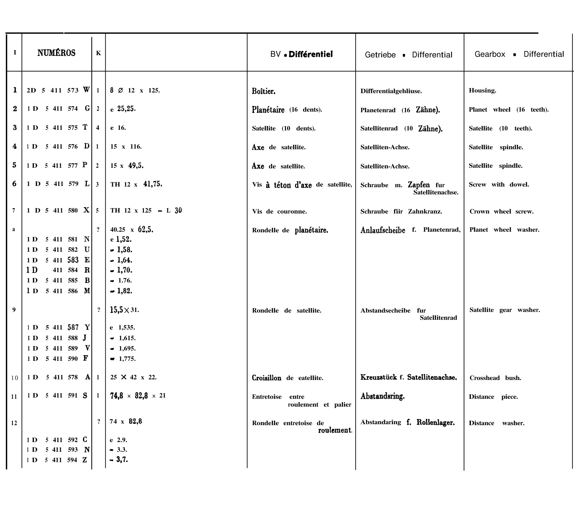 Differential, page 130 of 698 — 604 Parts Catalogue — Volume I