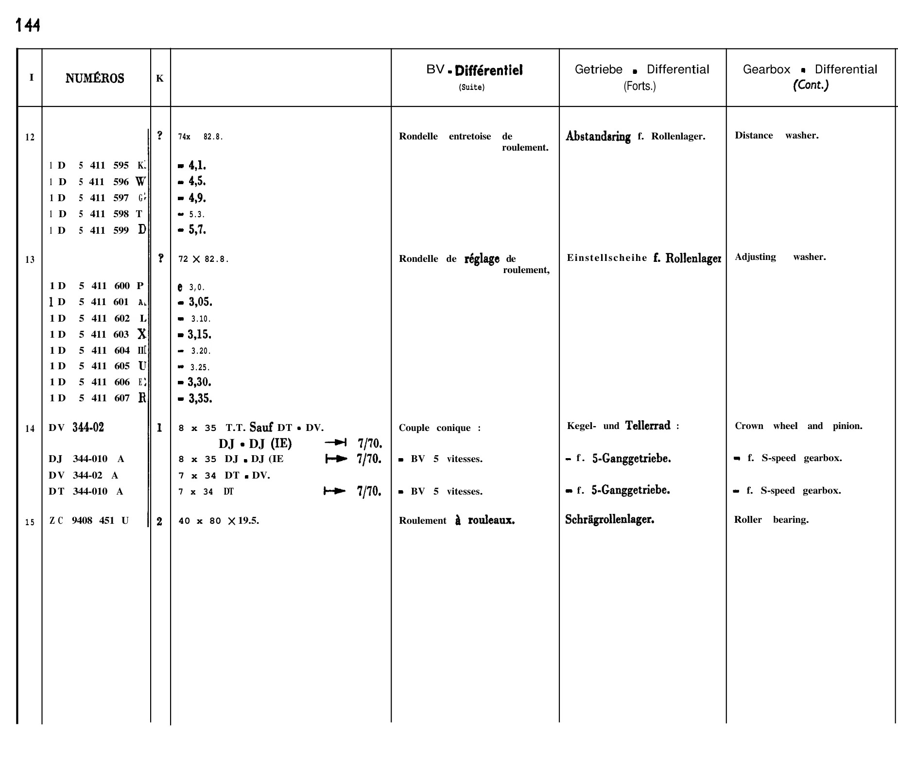 Differential, page 131 of 698 — 604 Parts Catalogue — Volume I