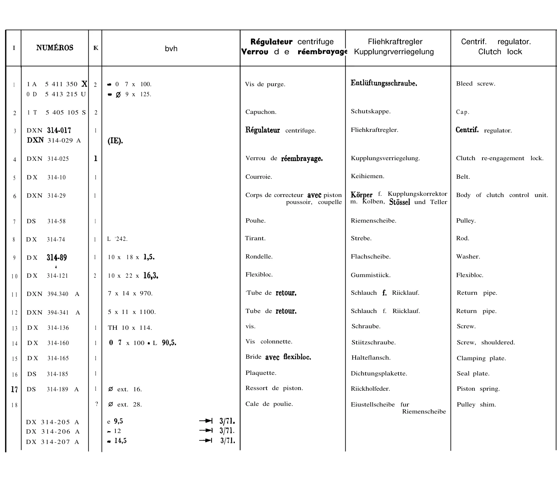 Centrifugal regulator, page 133 of 698 — 604 Parts Catalogue — Volume I