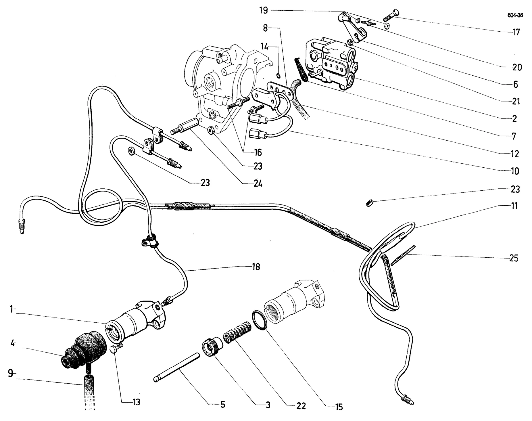 Clutch control, page 141 of 698 — 604 Parts Catalogue — Volume I