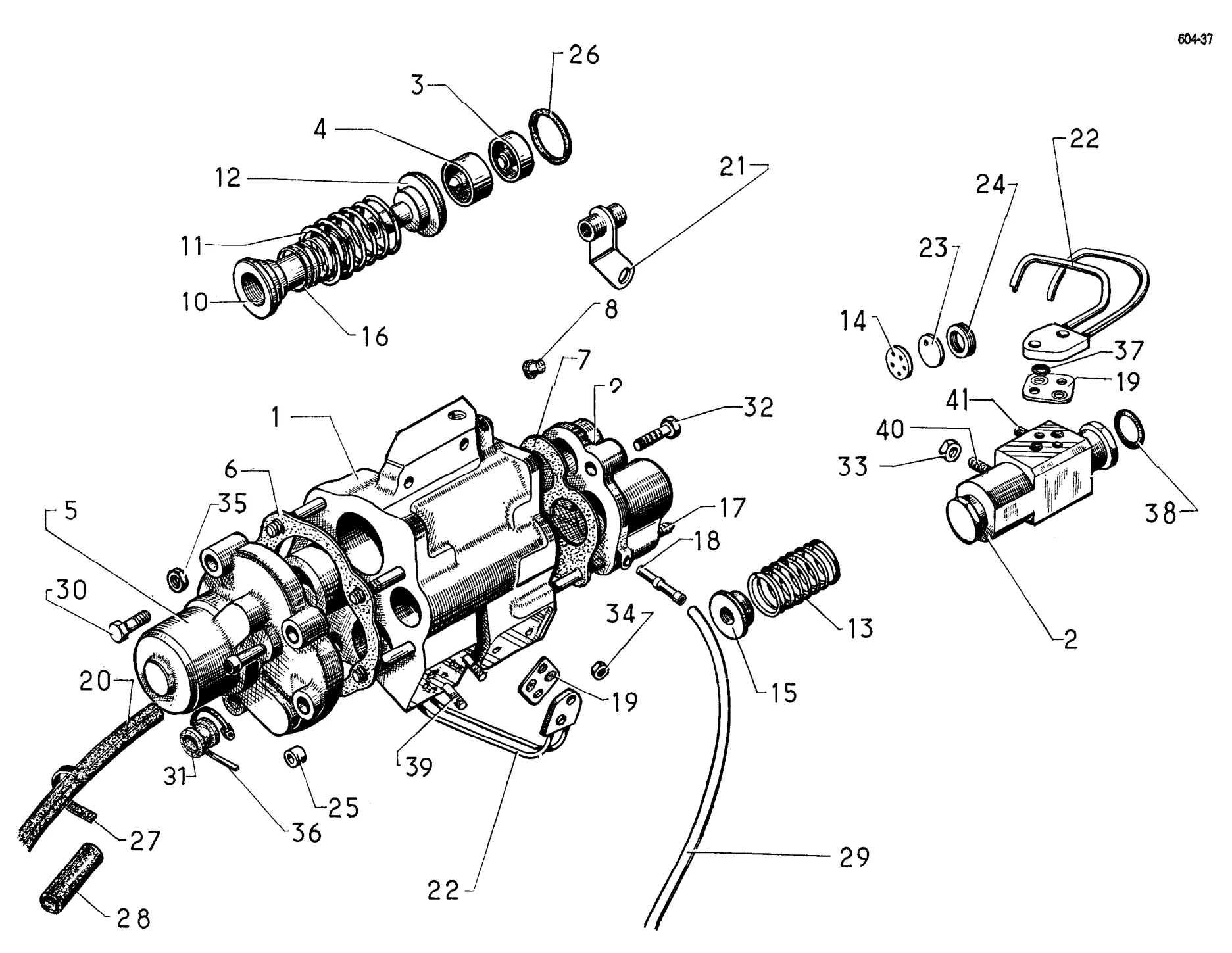 Hydraulic selector, page 144 of 698 — 604 Parts Catalogue — Volume I