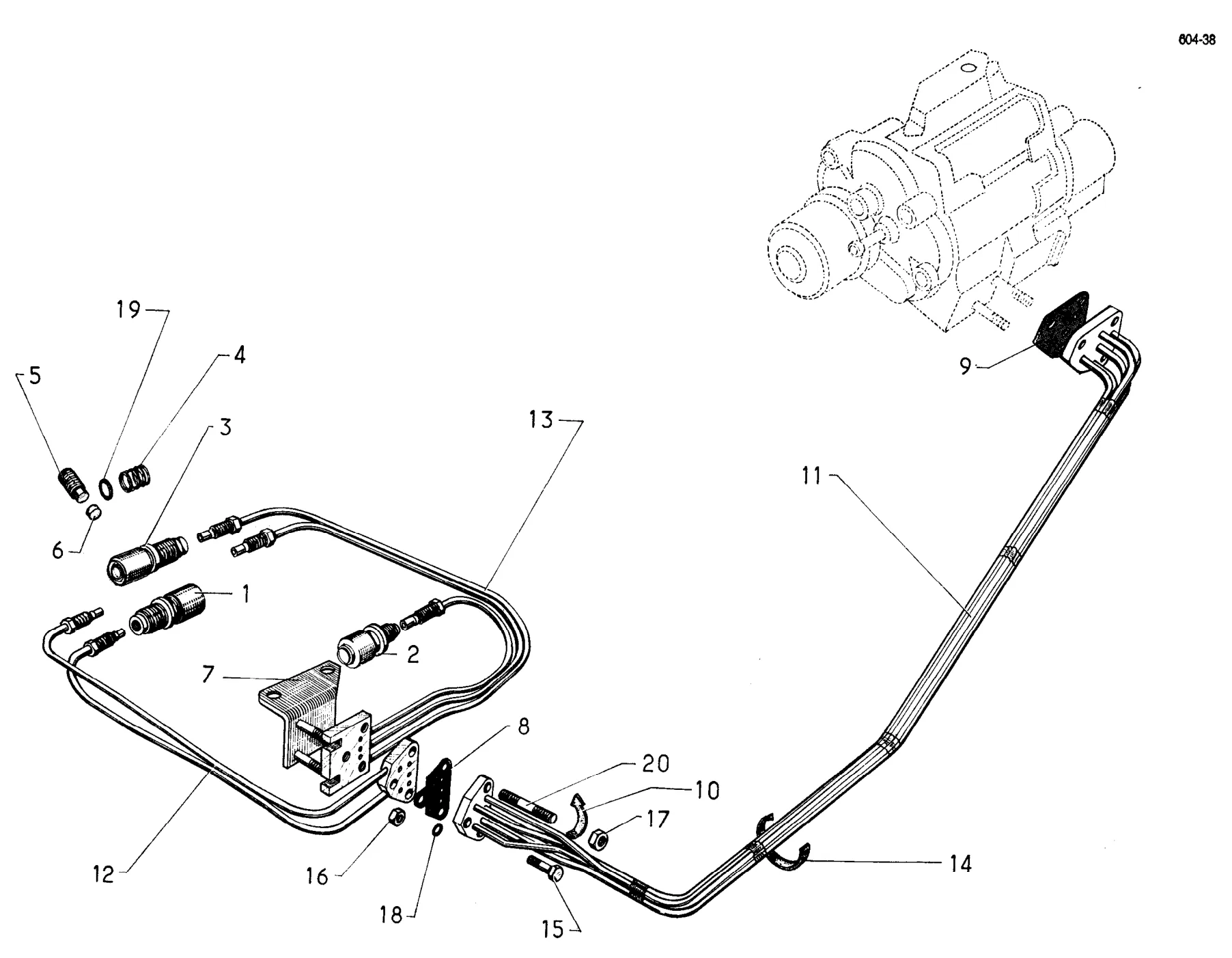 Piping for gearchange, page 148 of 698 — 604 Parts Catalogue — Volume I