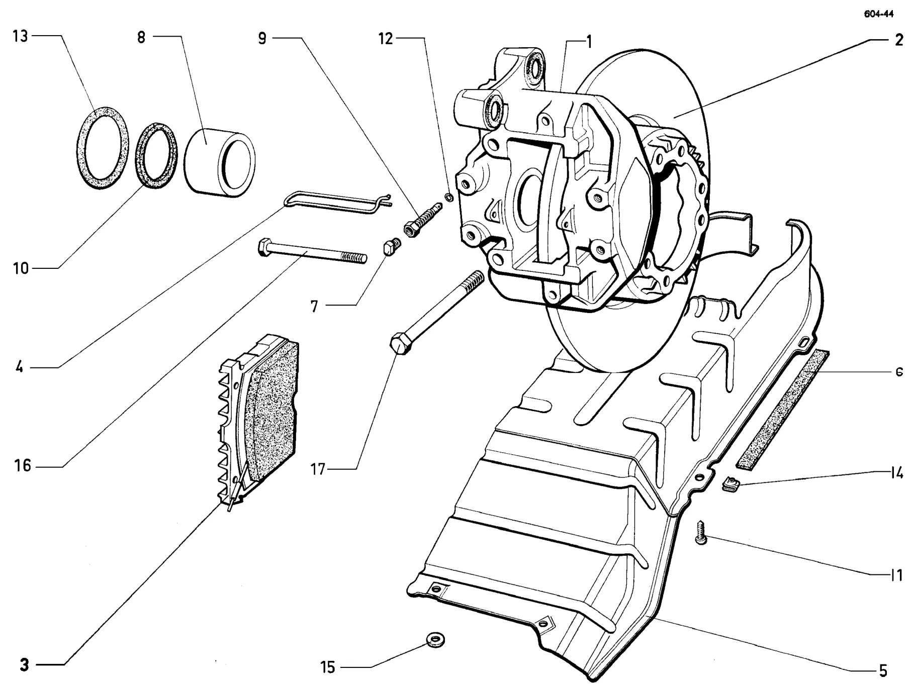 Brakes / Front brakes, page 168 of 698 — 604 Parts Catalogue — Volume I