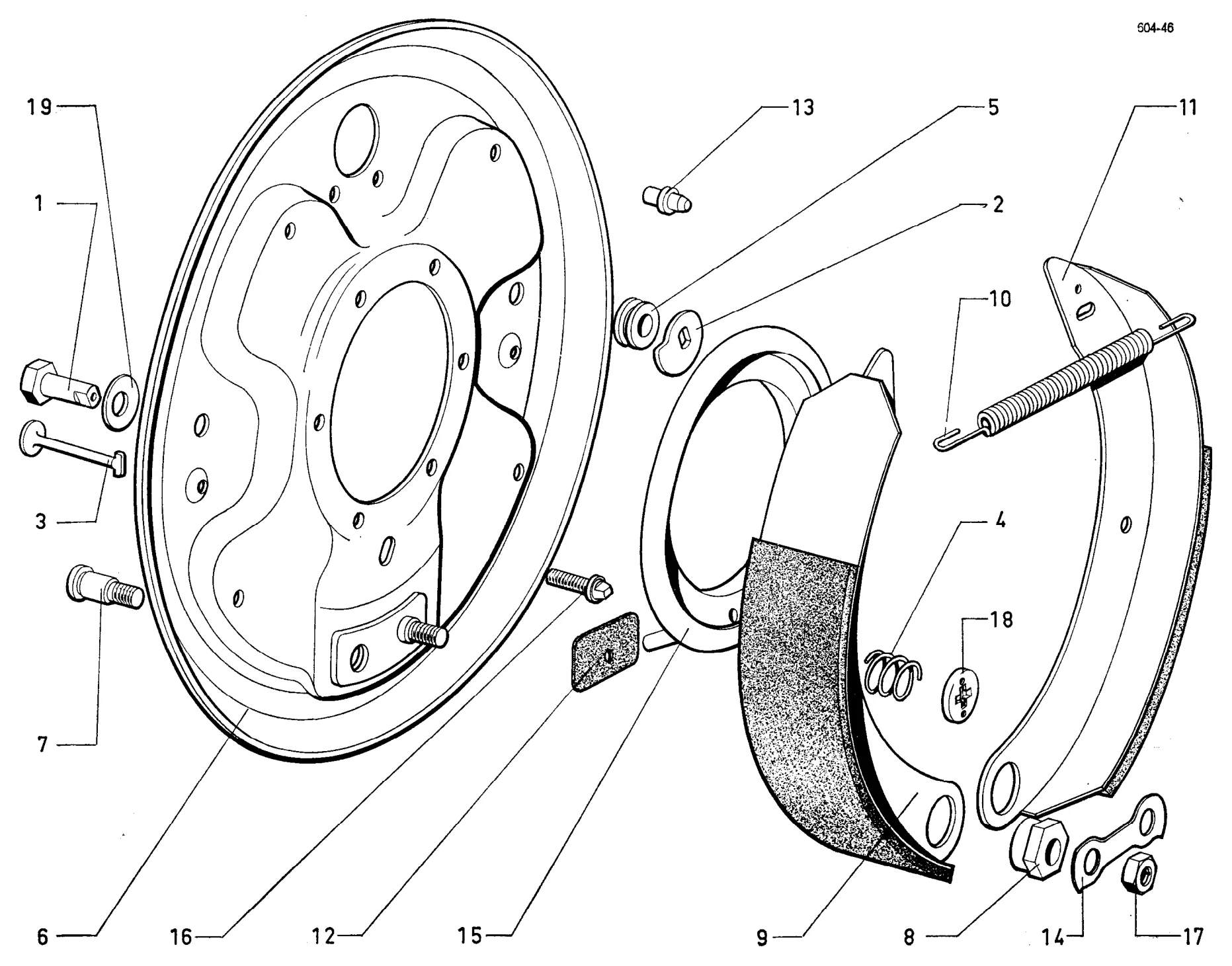 Rear brakes, page 173 of 698 — 604 Parts Catalogue — Volume I