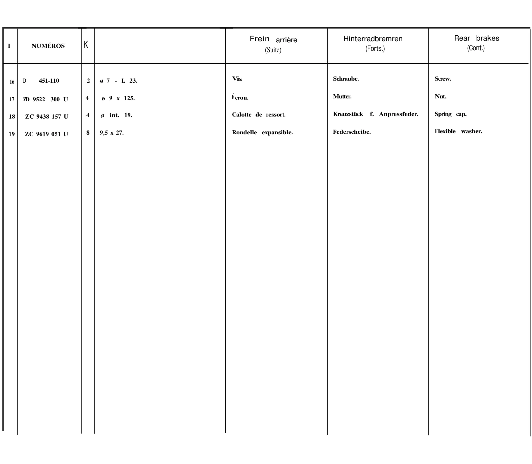 Rear brakes, page 175 of 698 — 604 Parts Catalogue — Volume I