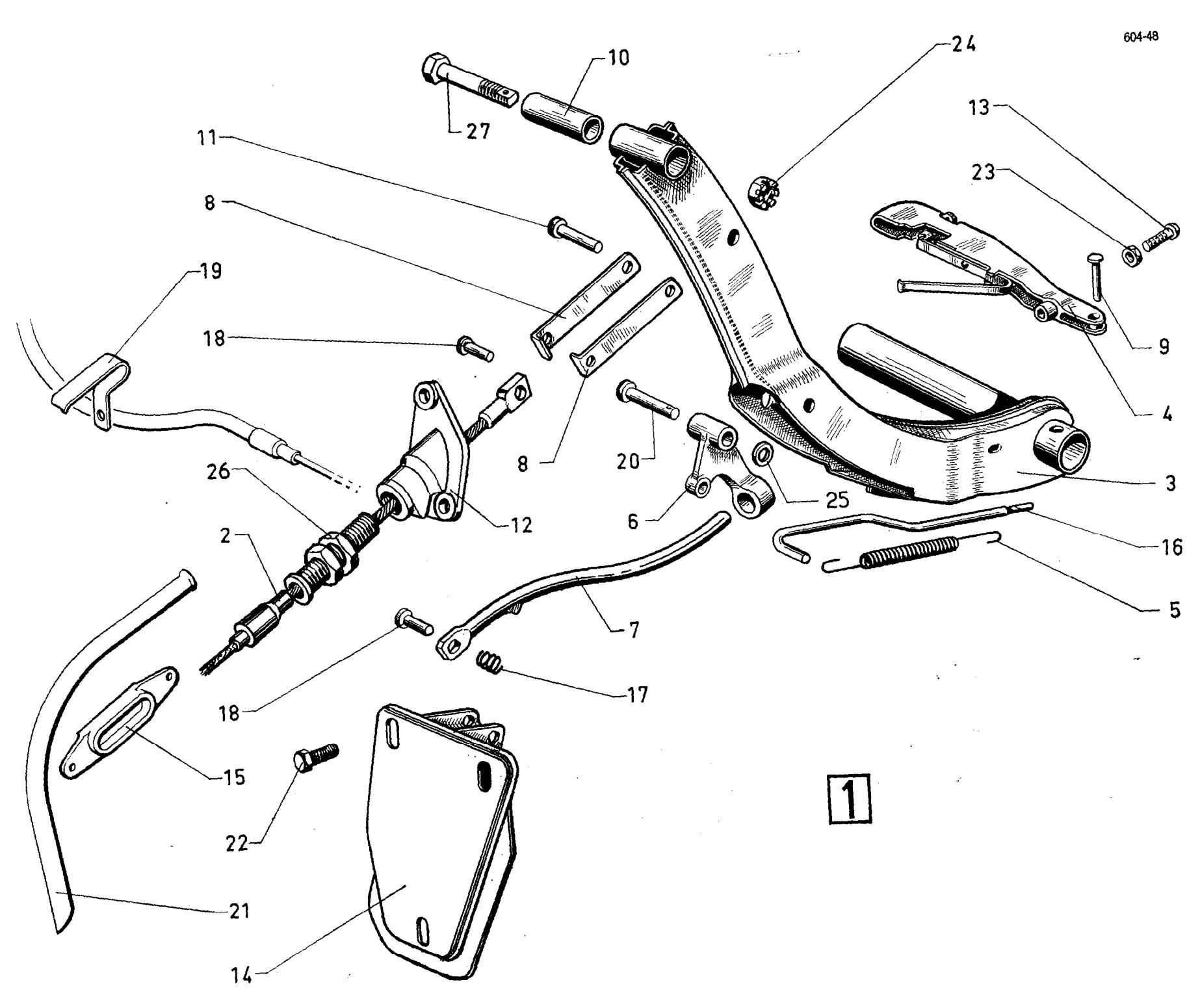 Parking brake linkage, page 178 of 698 — 604 Parts Catalogue — Volume I