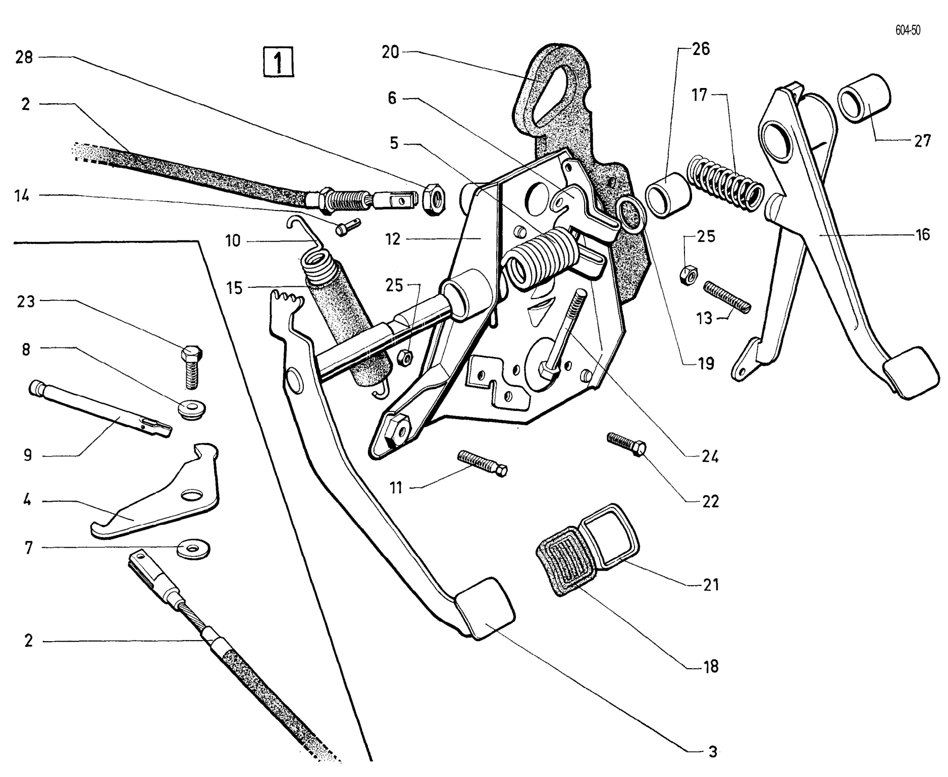 Pedal gear, page 186 of 698 — 604 Parts Catalogue — Volume I