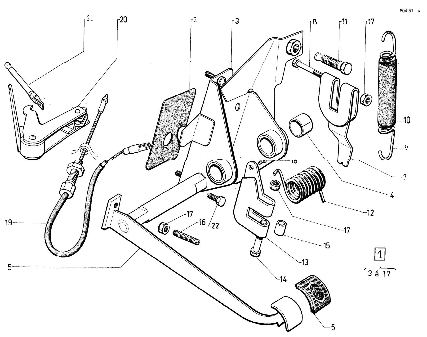 Pedal gear, page 191 of 698 — 604 Parts Catalogue — Volume I