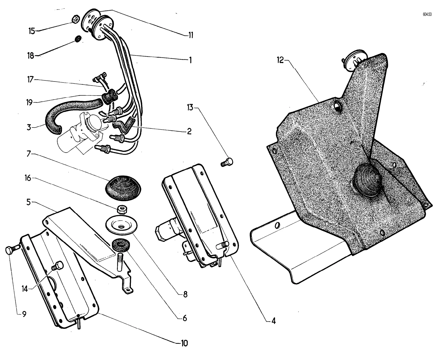 Brake control, page 195 of 698 — 604 Parts Catalogue — Volume I