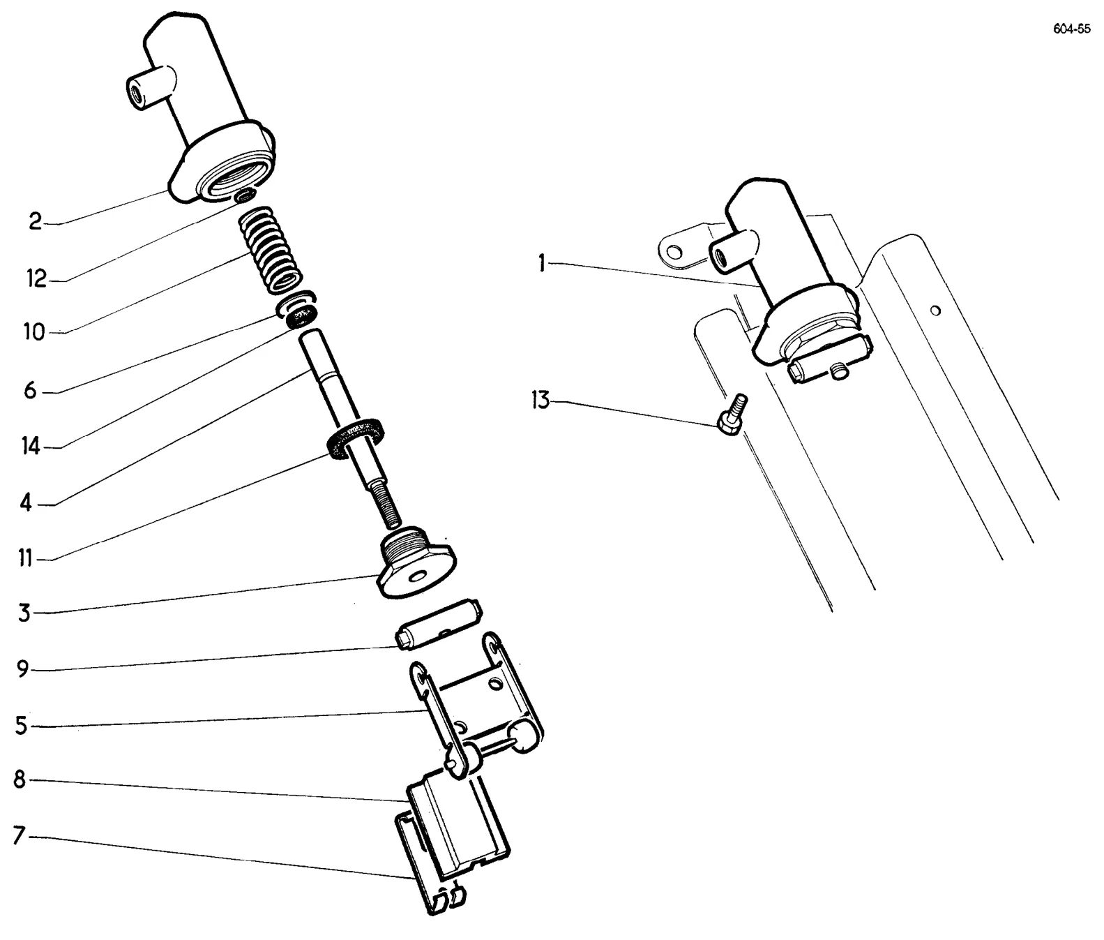 Brake pressure distributor, page 200 of 698 — 604 Parts Catalogue — Volume I