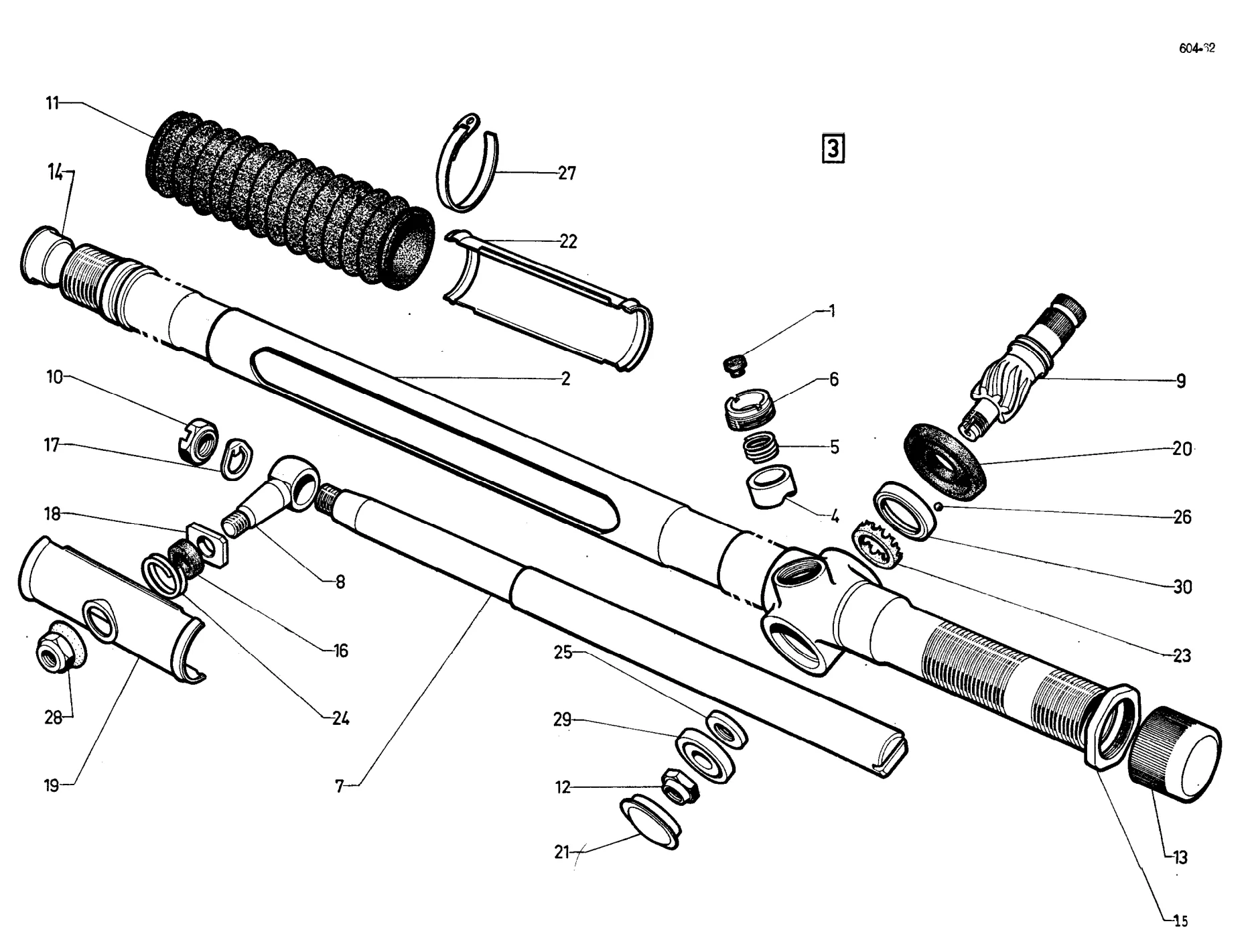 Steering rack, page 219 of 698 — 604 Parts Catalogue — Volume I