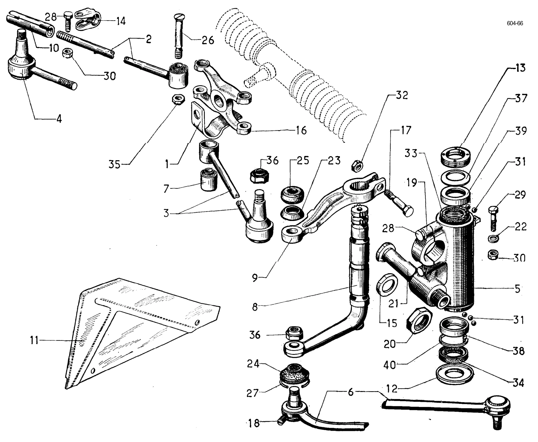 Steering rods and relays, page 231 of 698 — 604 Parts Catalogue — Volume I