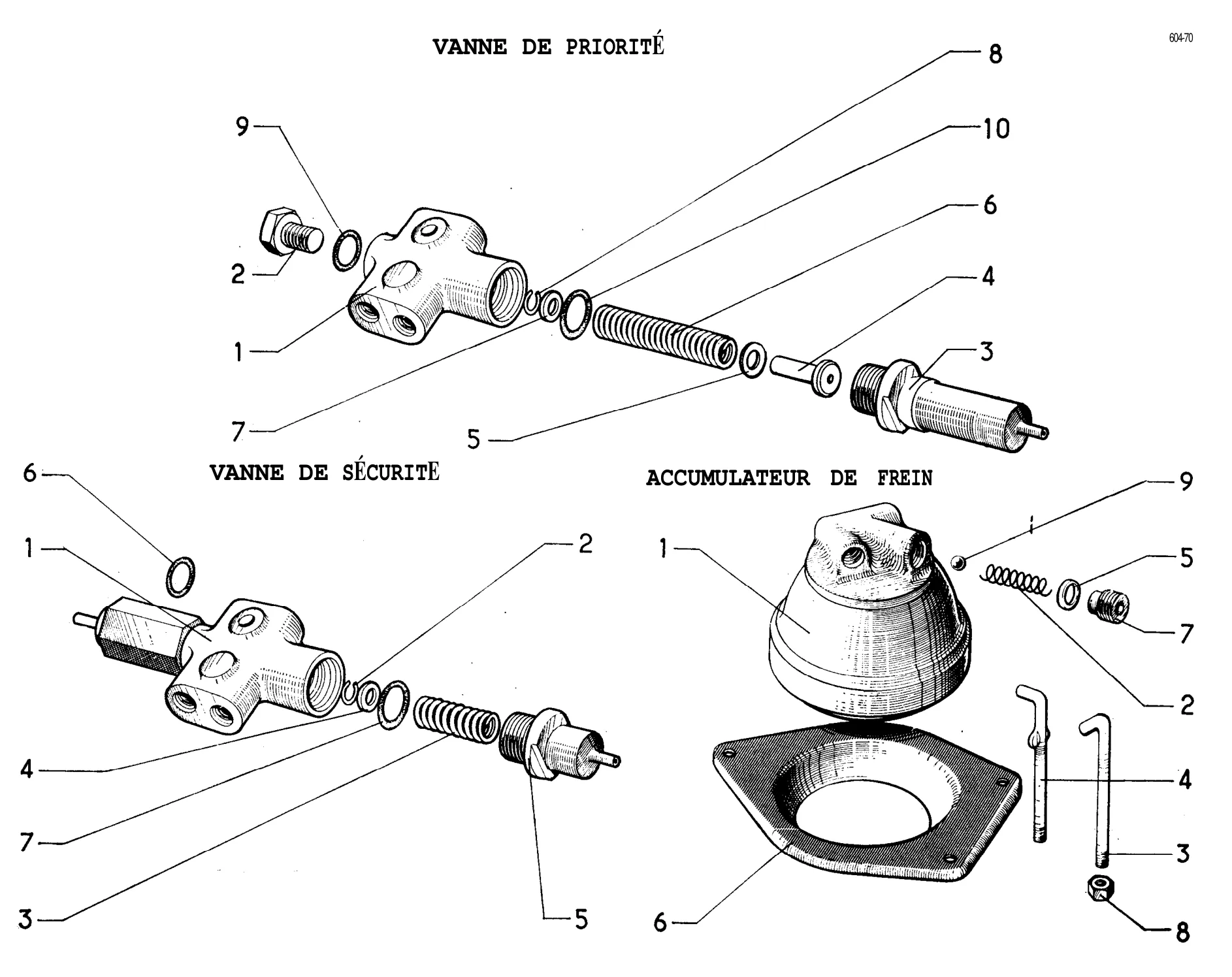 Brake accumulator etc., page 247 of 698 — 604 Parts Catalogue — Volume I