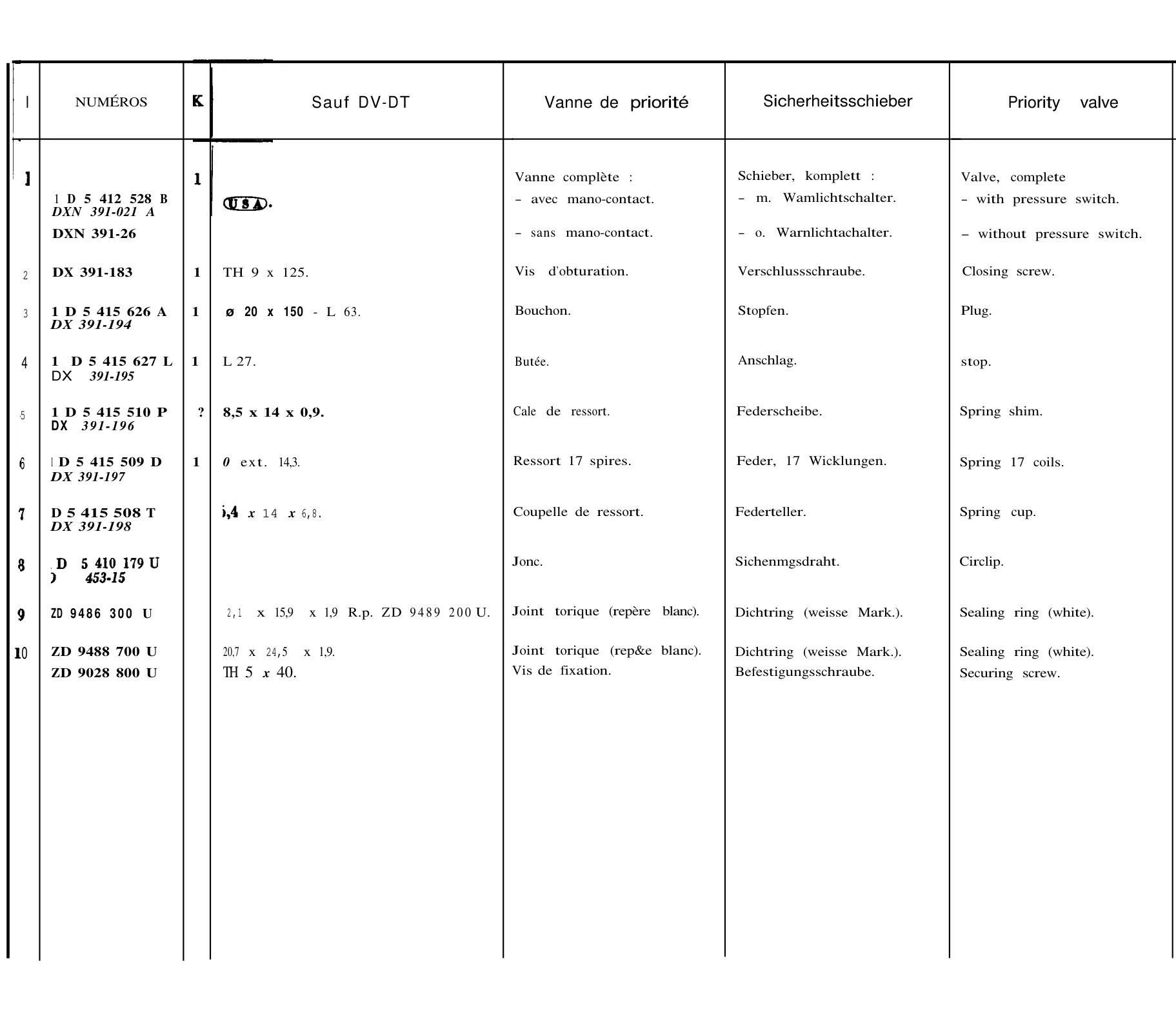 Brake accumulator etc., page 249 of 698 — 604 Parts Catalogue — Volume I