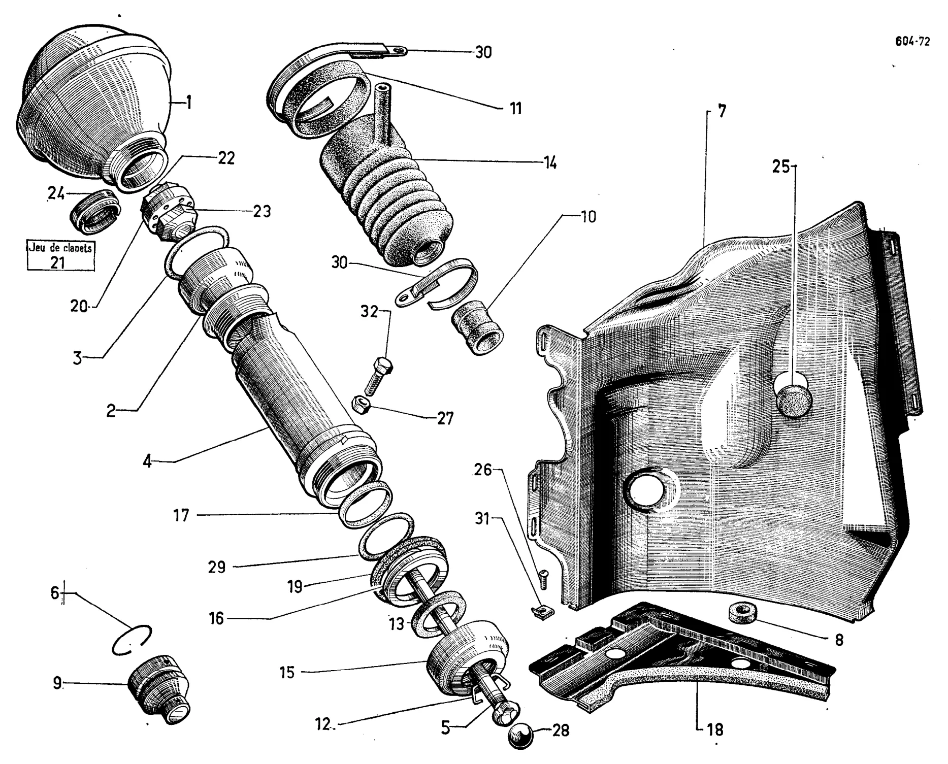 Front suspension, page 252 of 698 — 604 Parts Catalogue — Volume I