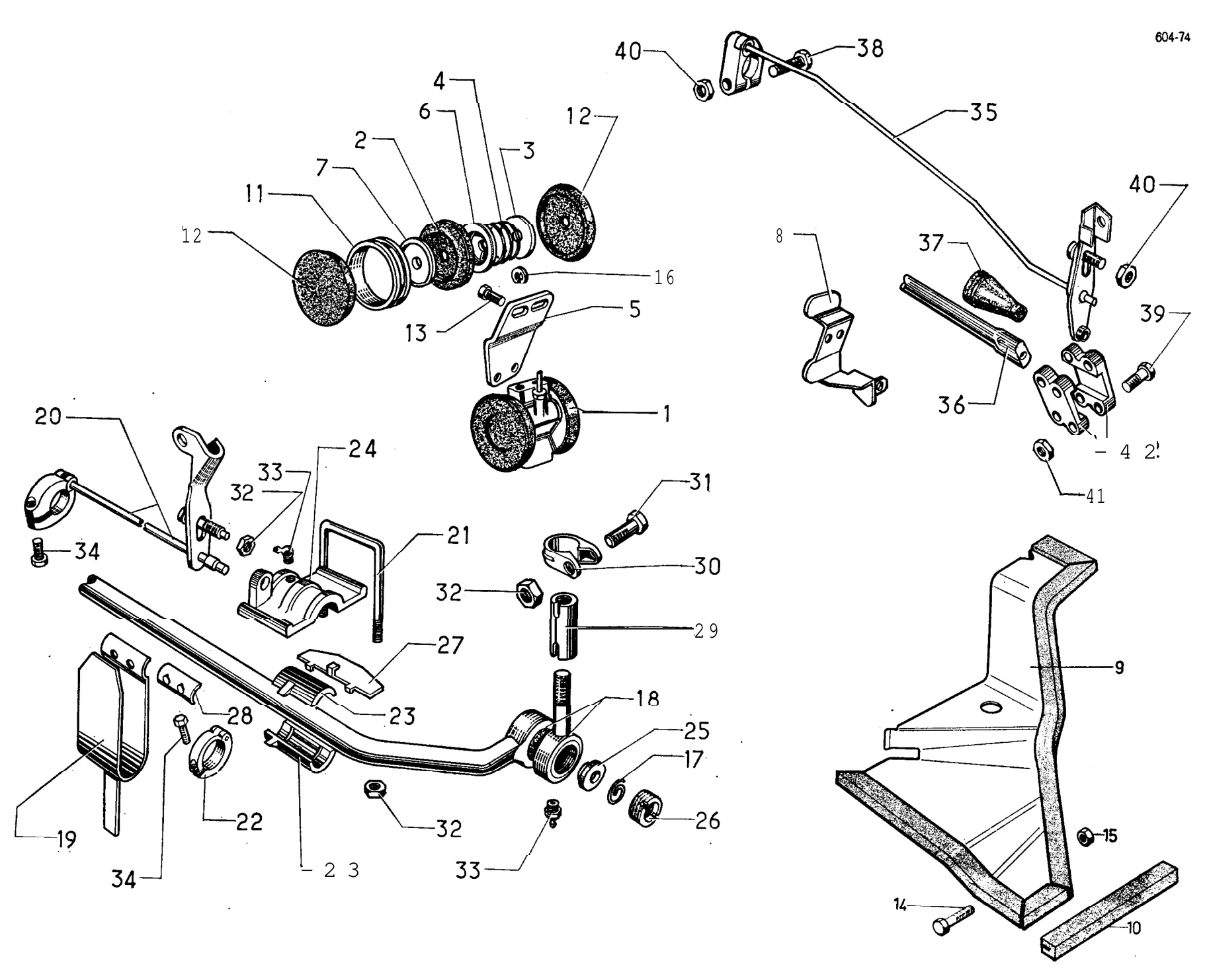 Correctors, anti-roll bars, page 258 of 698 — 604 Parts Catalogue — Volume I