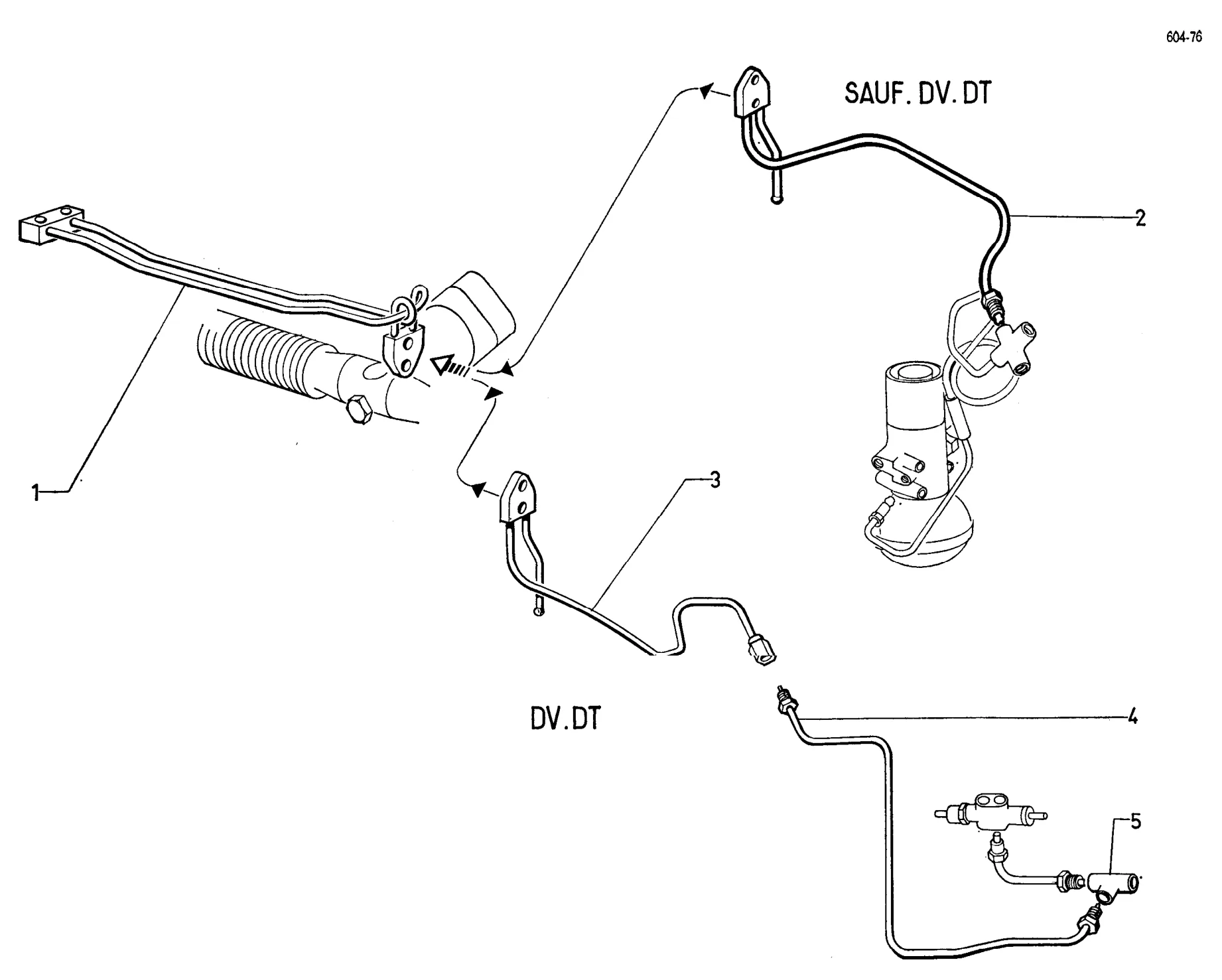 Power steering piping, page 265 of 698 — 604 Parts Catalogue — Volume I
