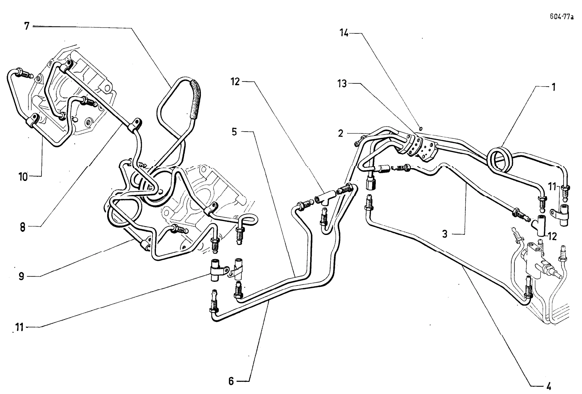Front brake piping, page 269 of 698 — 604 Parts Catalogue — Volume I