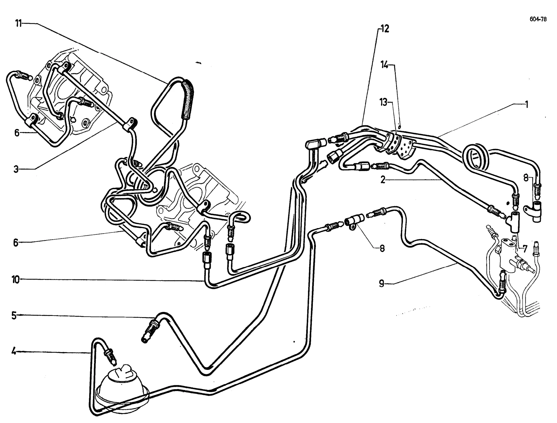Front brake piping, page 271 of 698 — 604 Parts Catalogue — Volume I