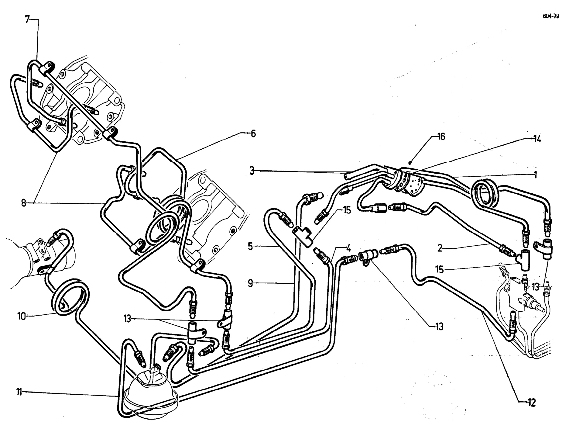 Front brake piping, page 273 of 698 — 604 Parts Catalogue — Volume I