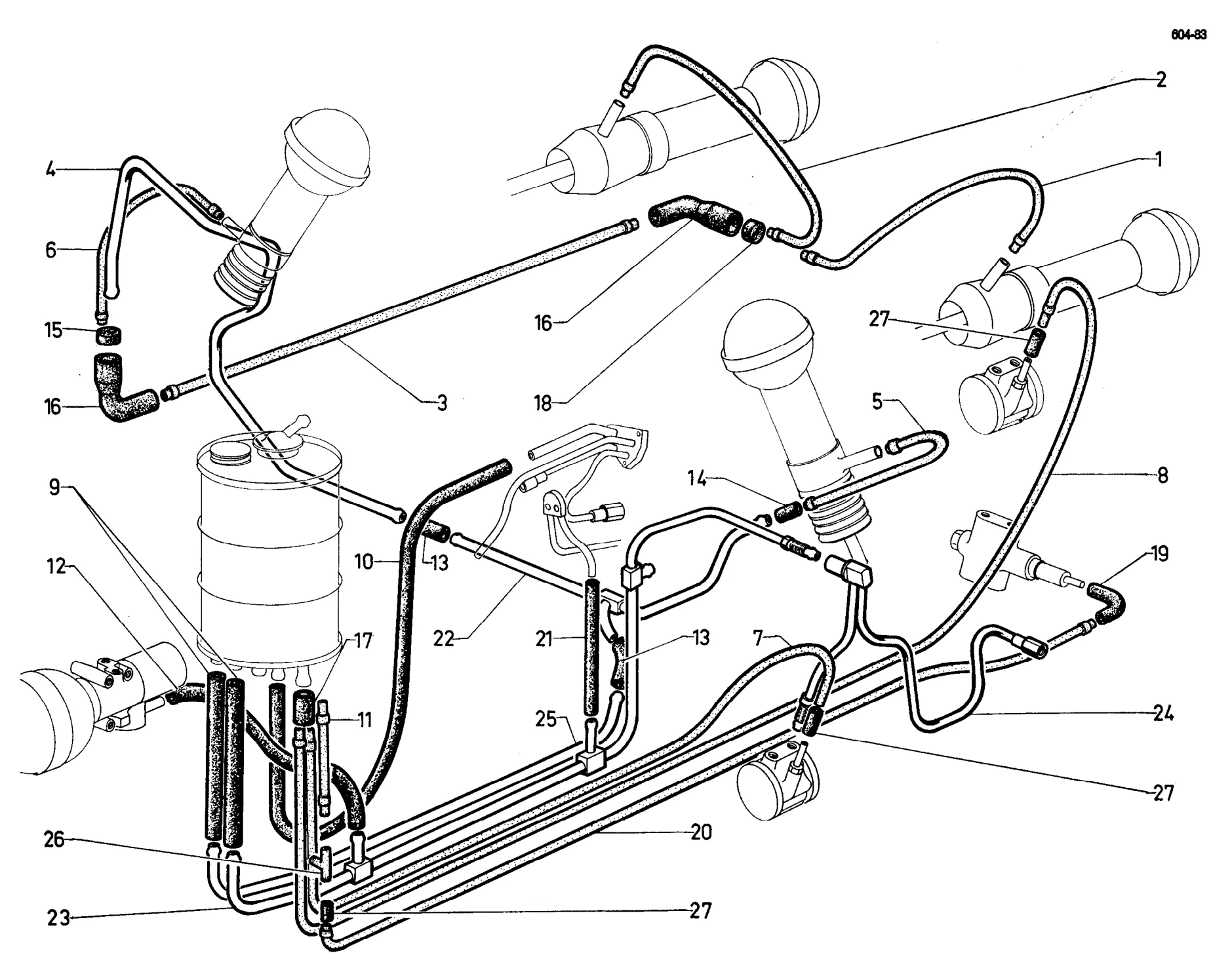Return piping, page 286 of 698 — 604 Parts Catalogue — Volume I