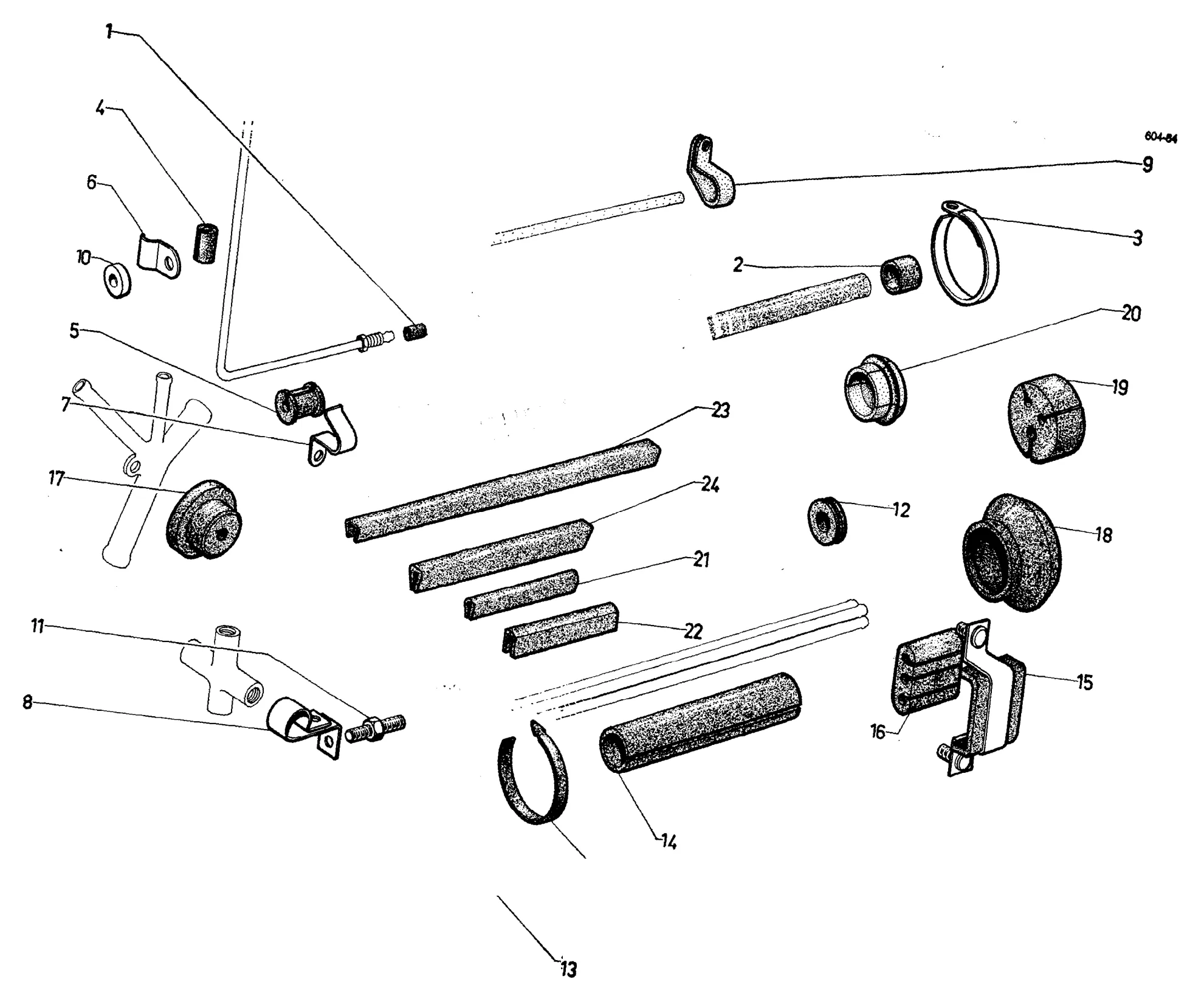 Pipe fittings, mountings, page 289 of 698 — 604 Parts Catalogue — Volume I