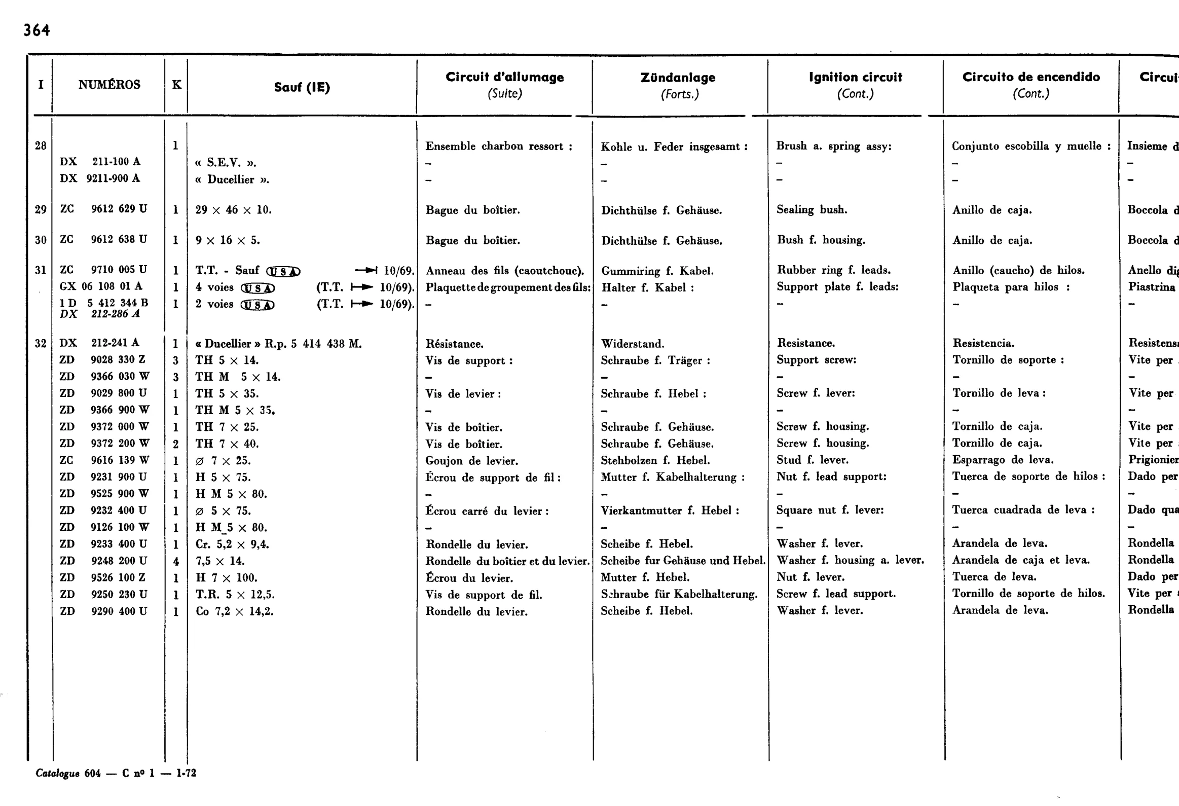 Manual height control, page 302 of 698 — 604 Parts Catalogue — Volume I