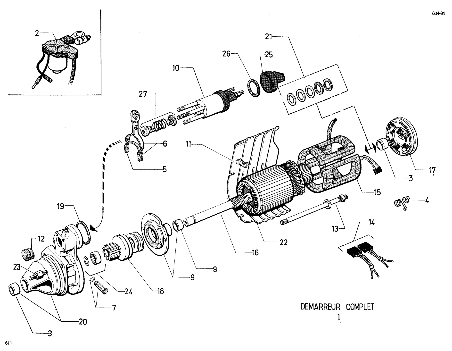 Starter motor, page 316 of 698 — 604 Parts Catalogue — Volume I